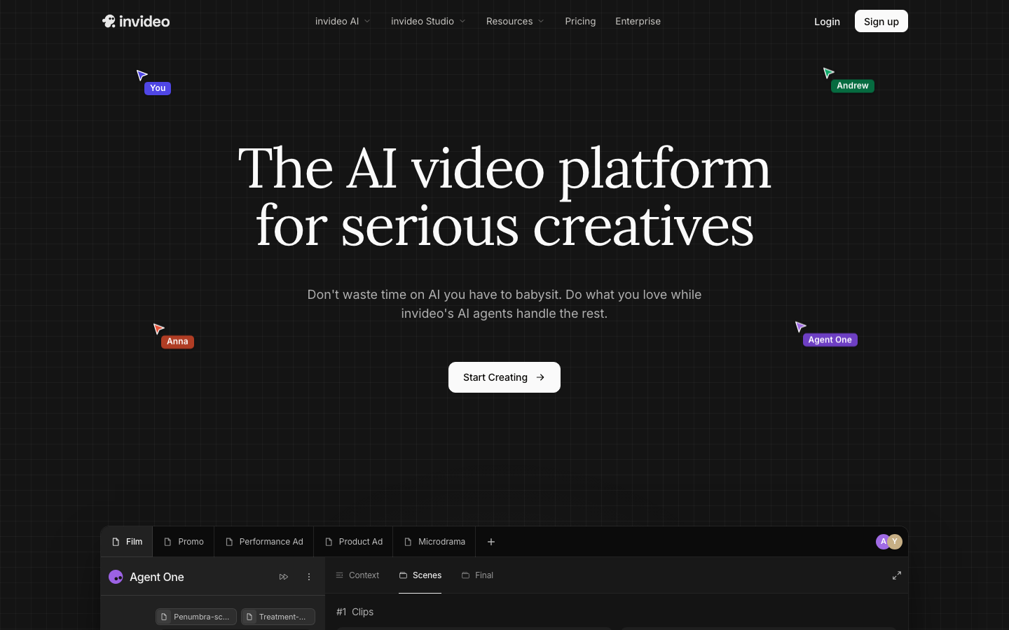InVideo AI homepage screenshot