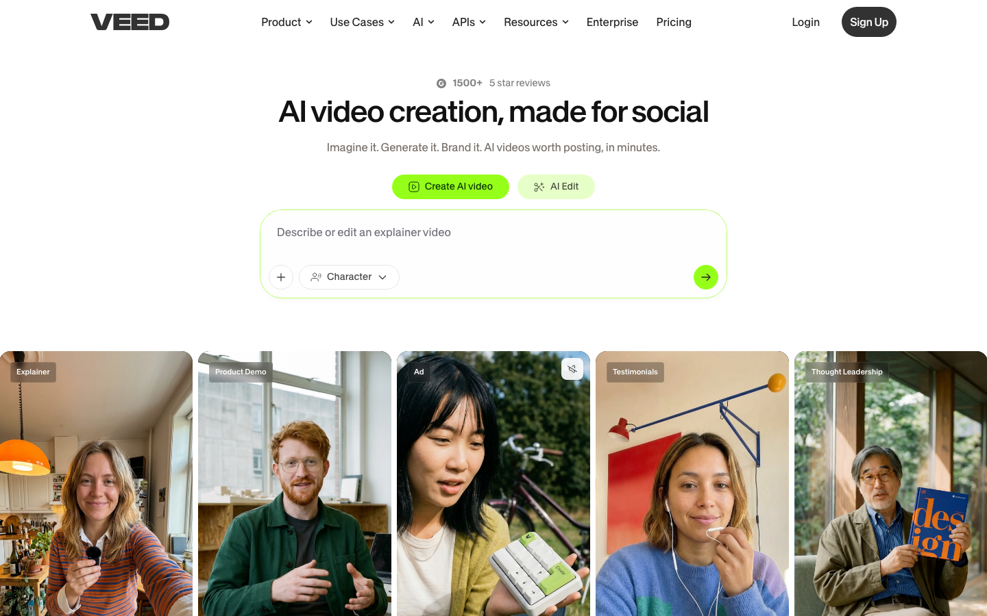 VEED homepage screenshot