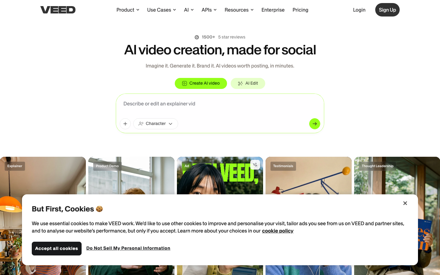 VEED homepage screenshot