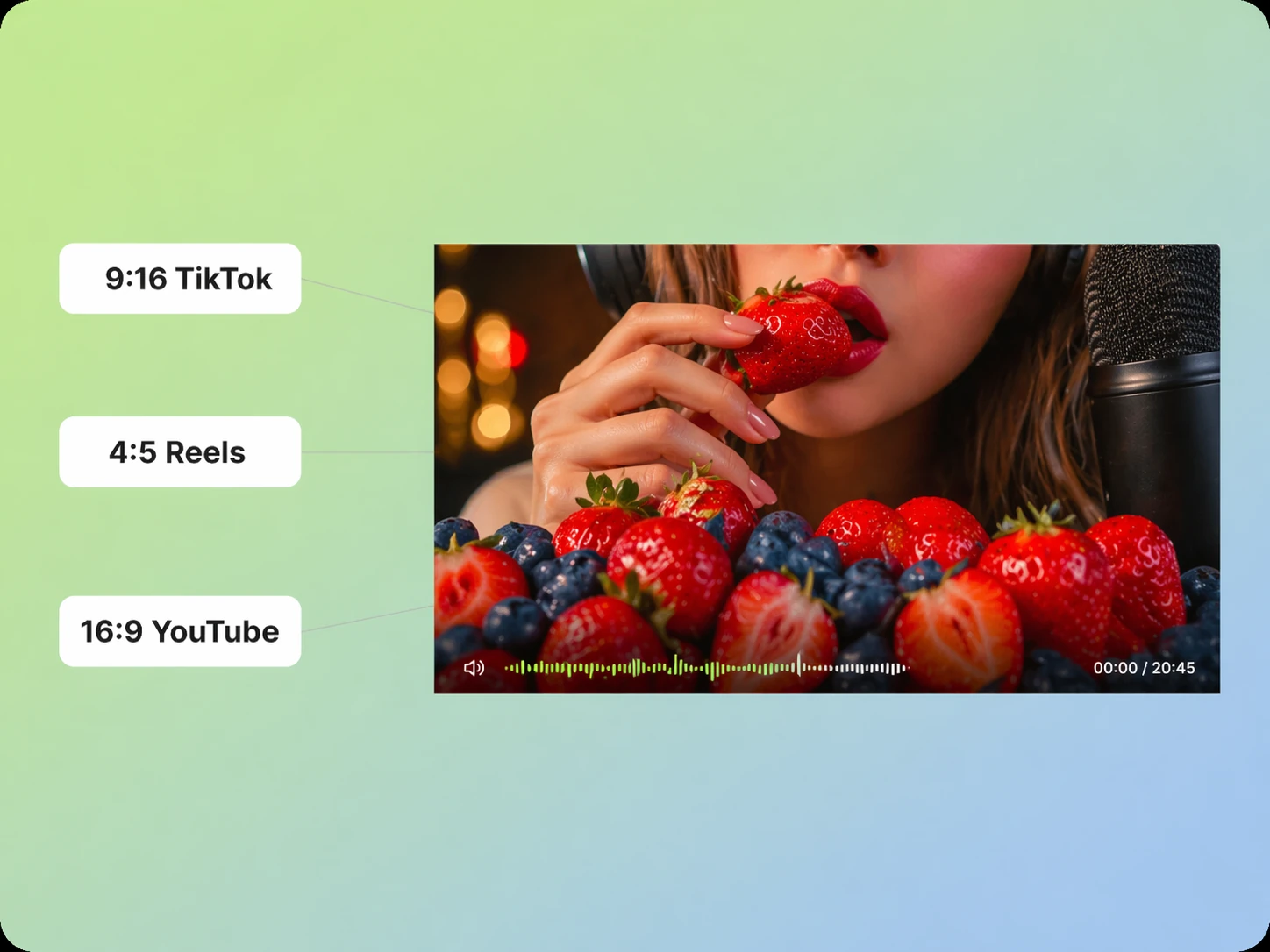 ASMR Output Formatted for YouTube, TikTok, and Shorts From the Start — Pexo AI