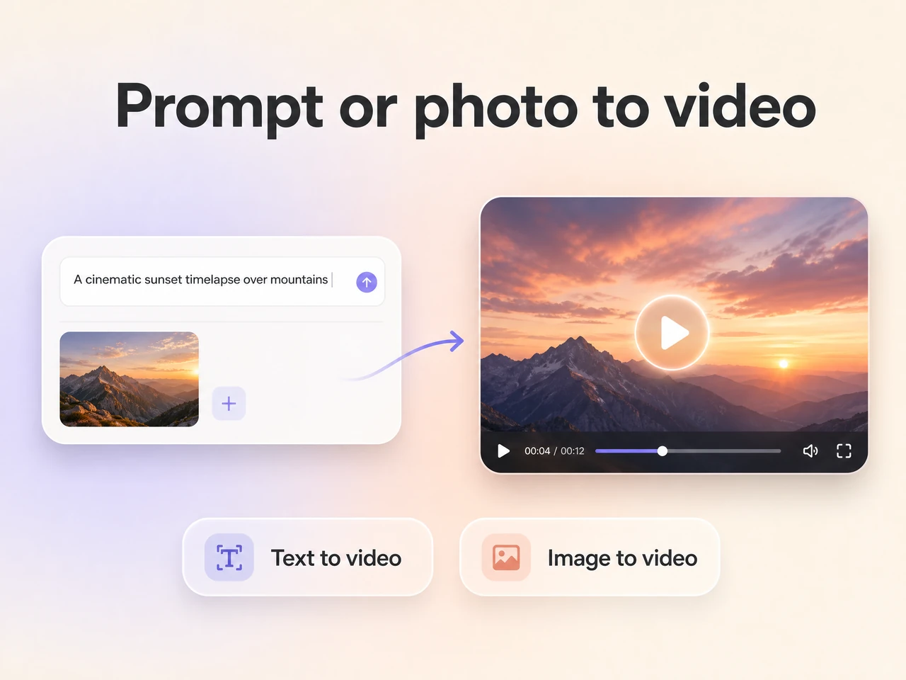 Creating a product launch video from a text prompt and a photo in the Pexo editor