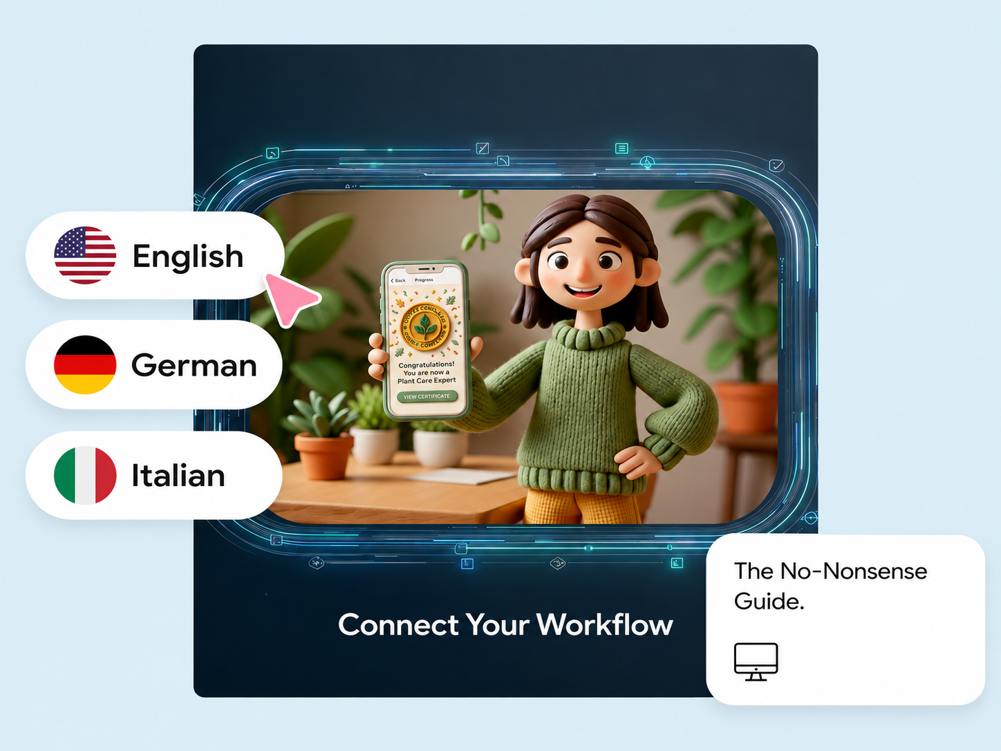 Multilingual explainer video distribution by Pexo