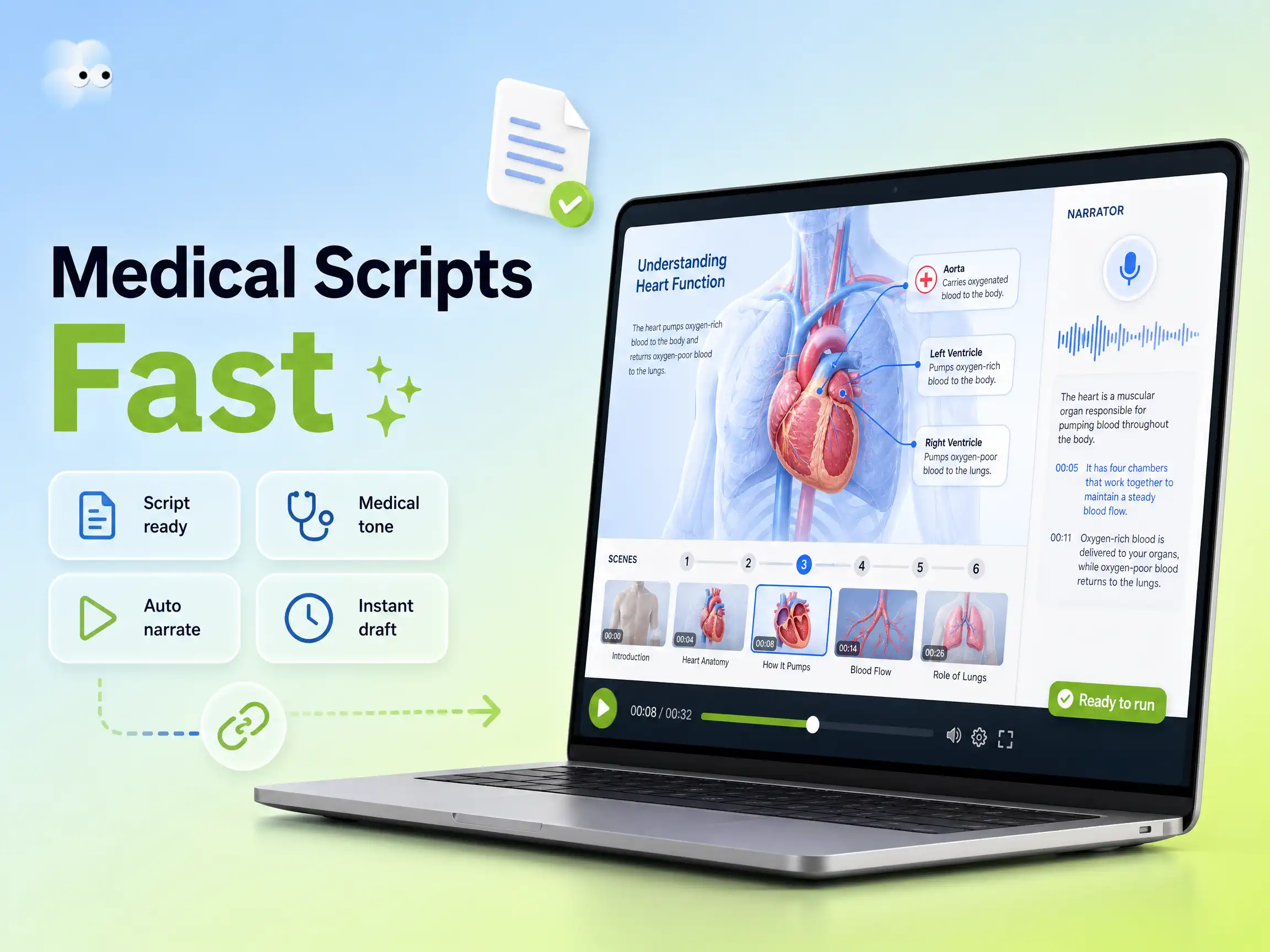 Healthcare explainer script generation by Pexo AI