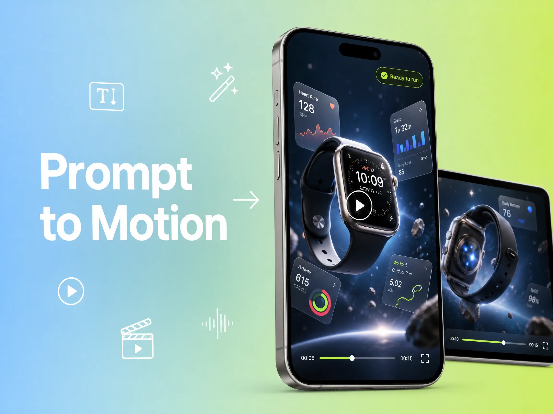 Animated mockups from text description by Pexo