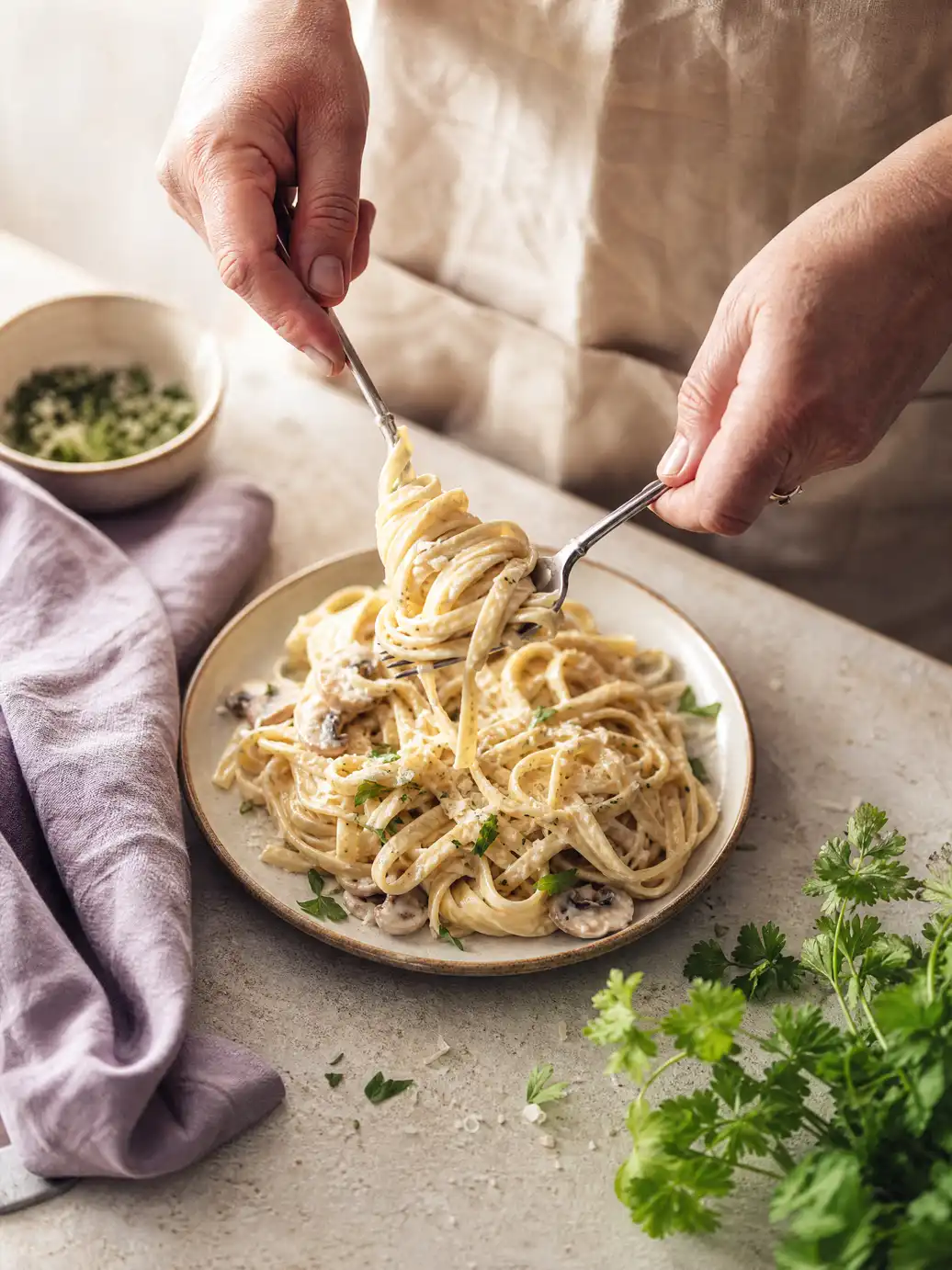 AI recipe video of a fresh pasta dish created with Pexo
