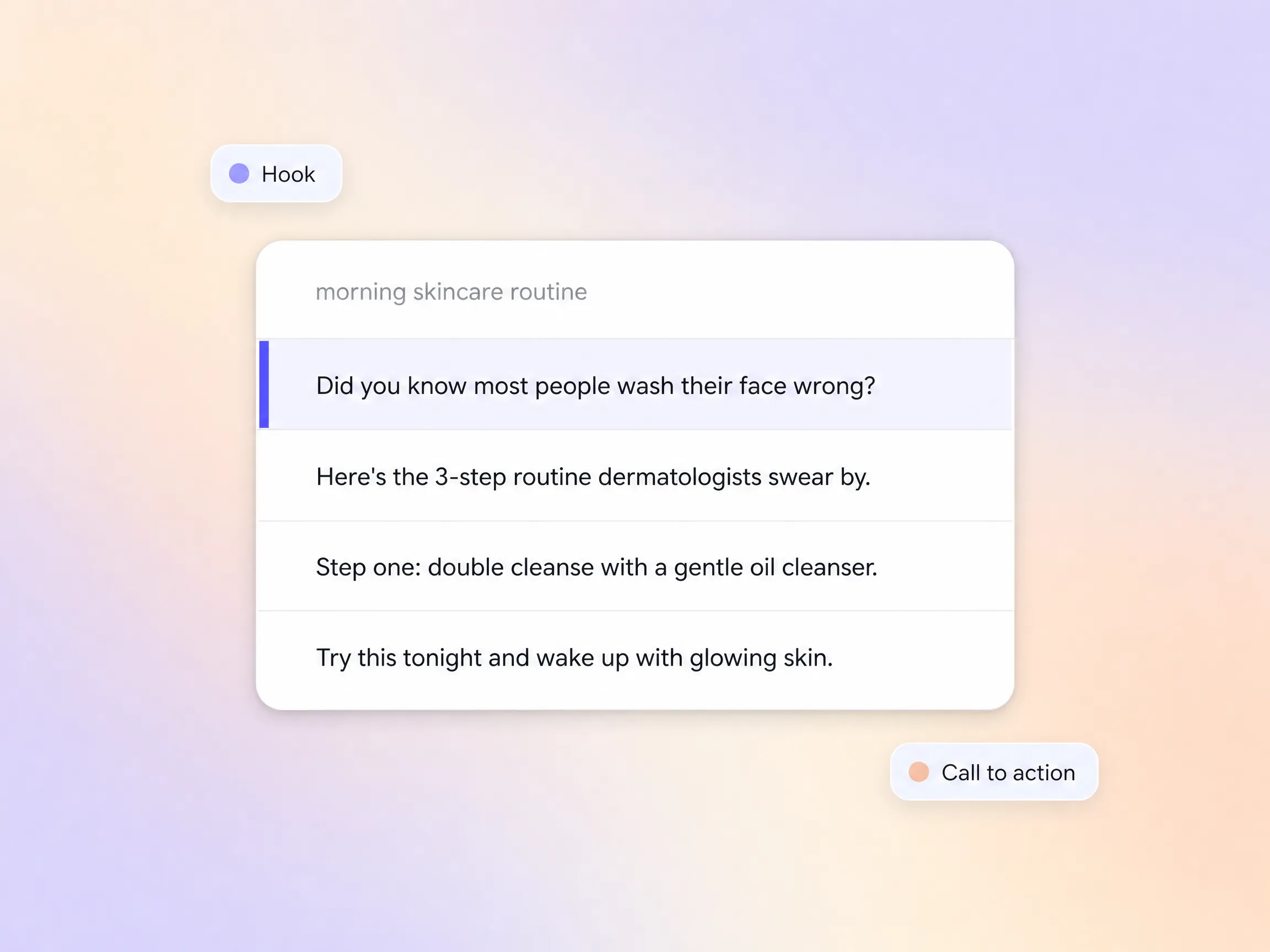 TikTok video generator writing a hook first script