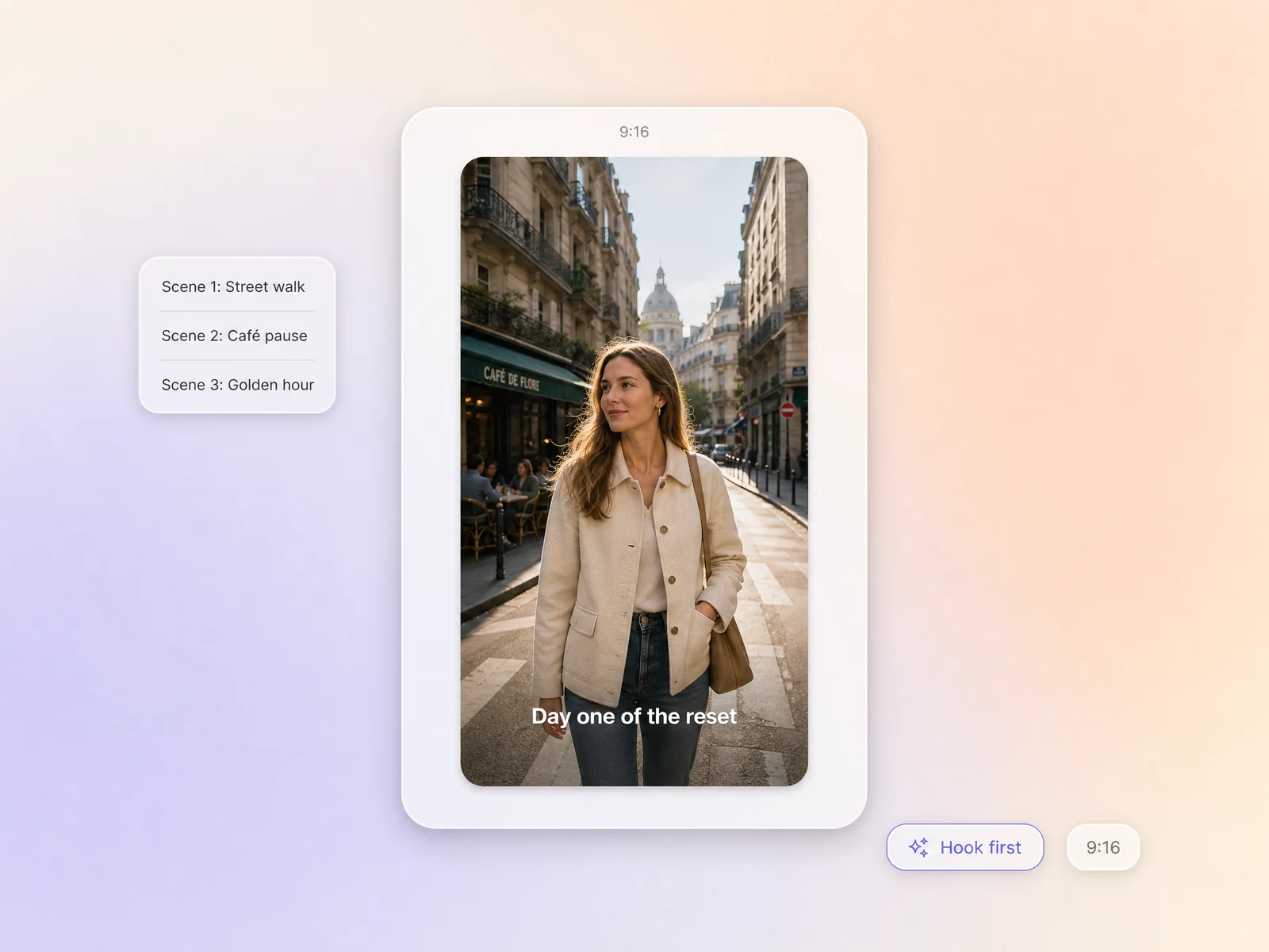 Instagram reel maker turning a text prompt into a vertical video