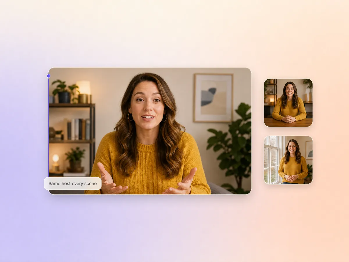 Consistent creator persona across an AI YouTube video