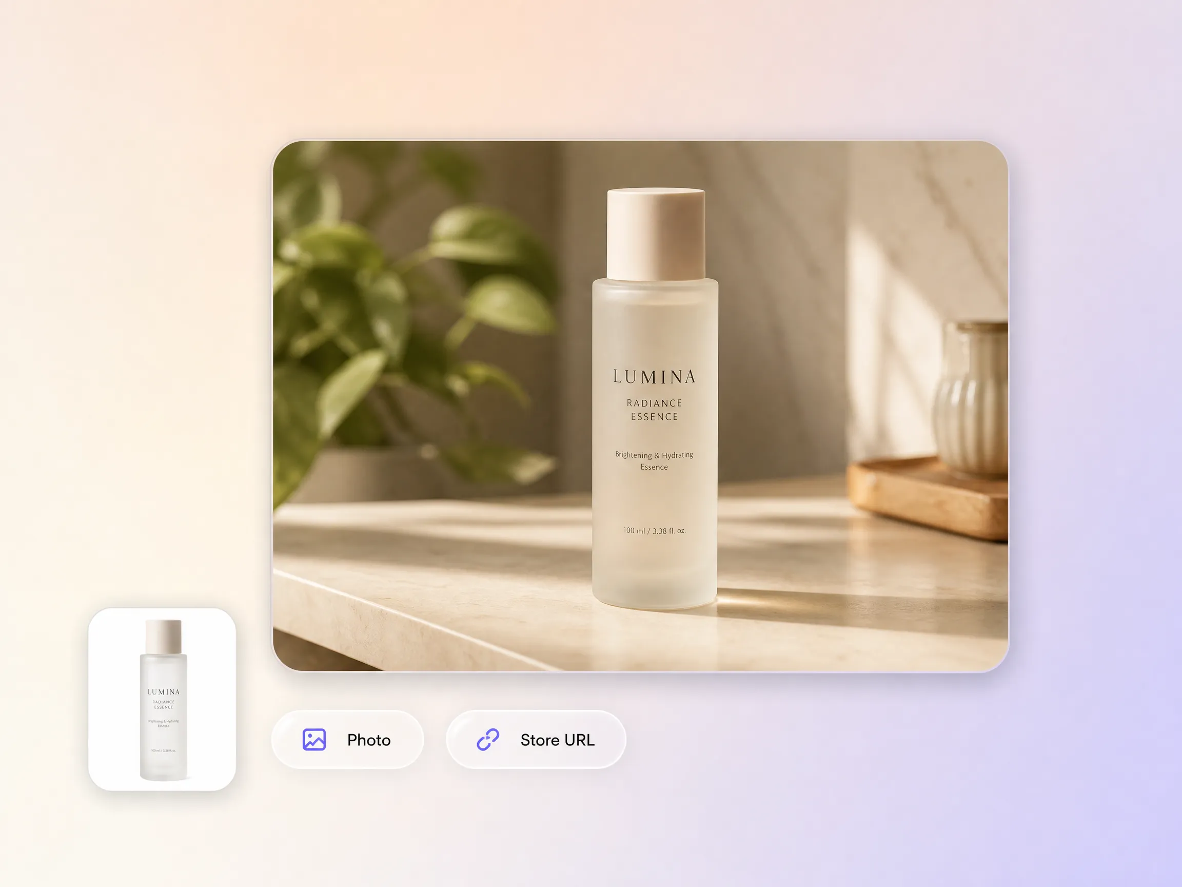 Pexo product video maker turning an uploaded product photo into generated shots