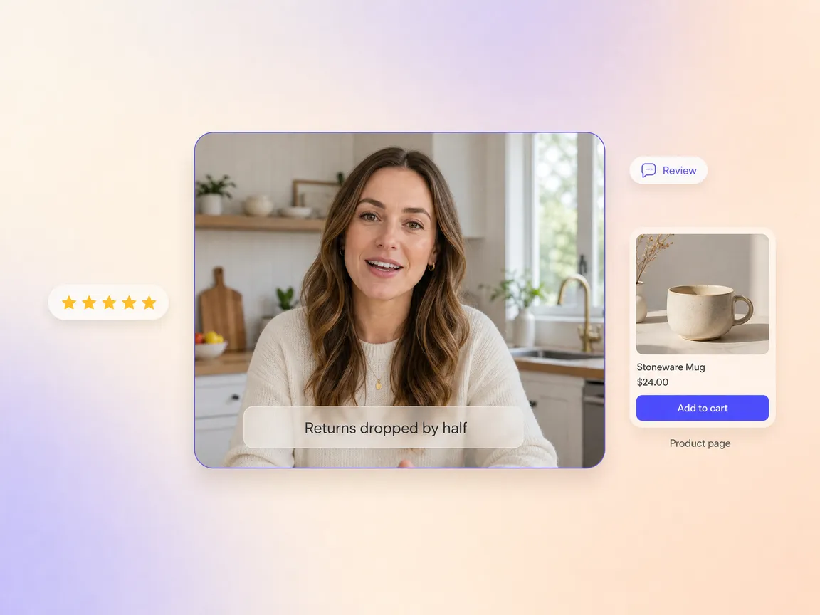 Customer testimonial video for an ecommerce product page