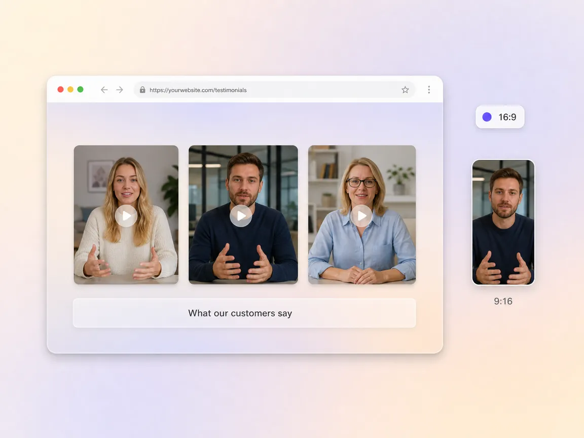 Video testimonial website section built for an agency client