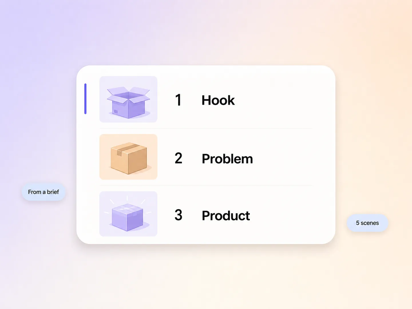 Animated marketing video script generated from a product brief