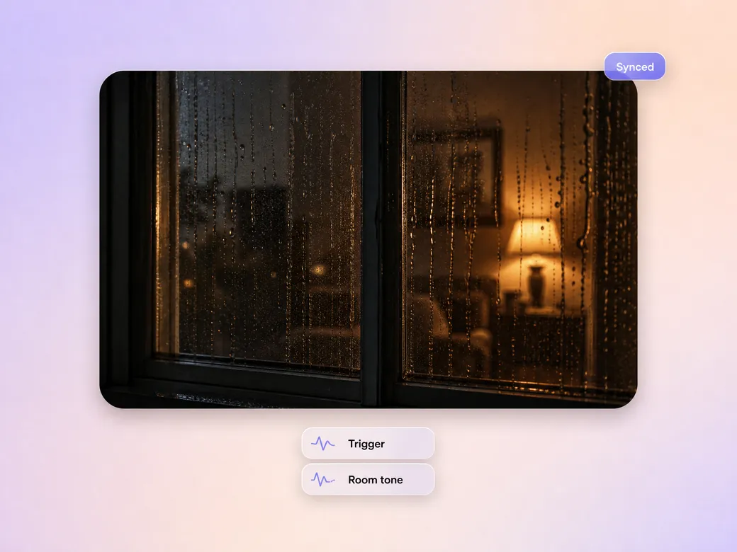 Pexo result preview showing an ASMR clip with a primary trigger and an ambient sound bed