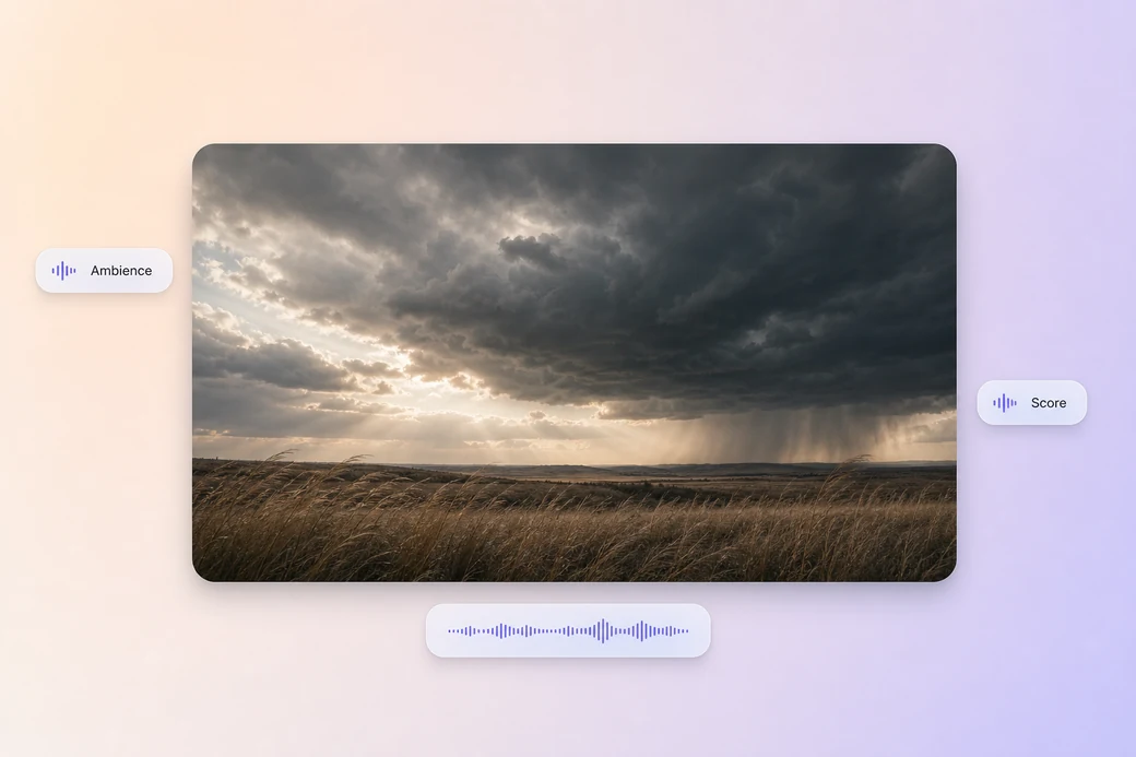 Cinematic video rendered with ambience and score in the same pass