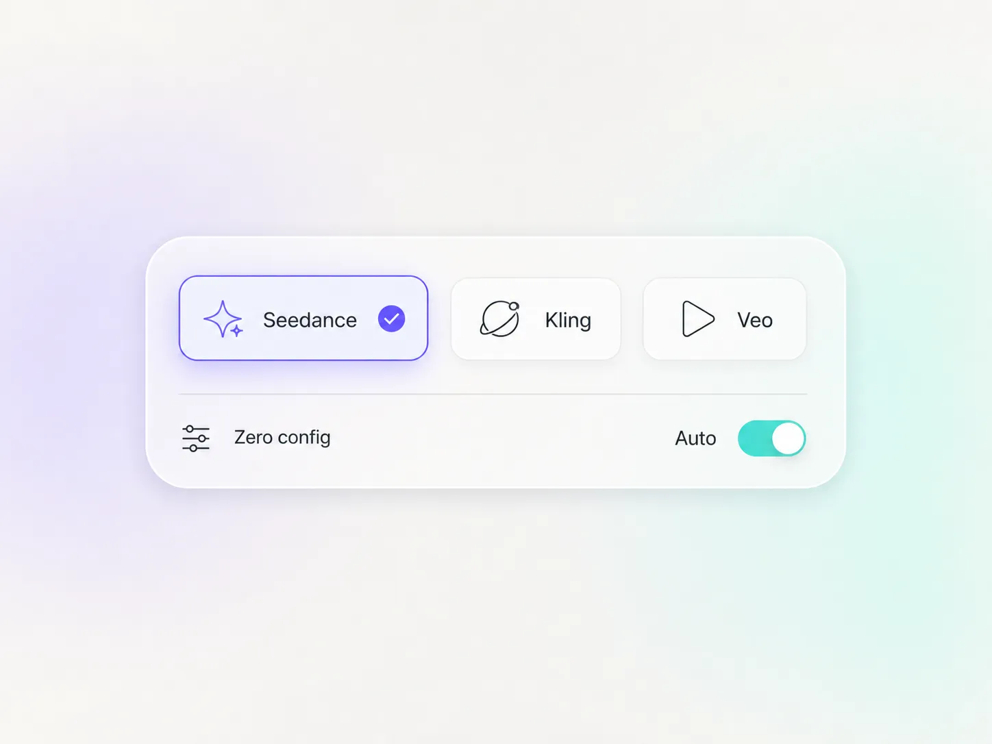 Pexo automatically selecting the best AI model for a saas launch video