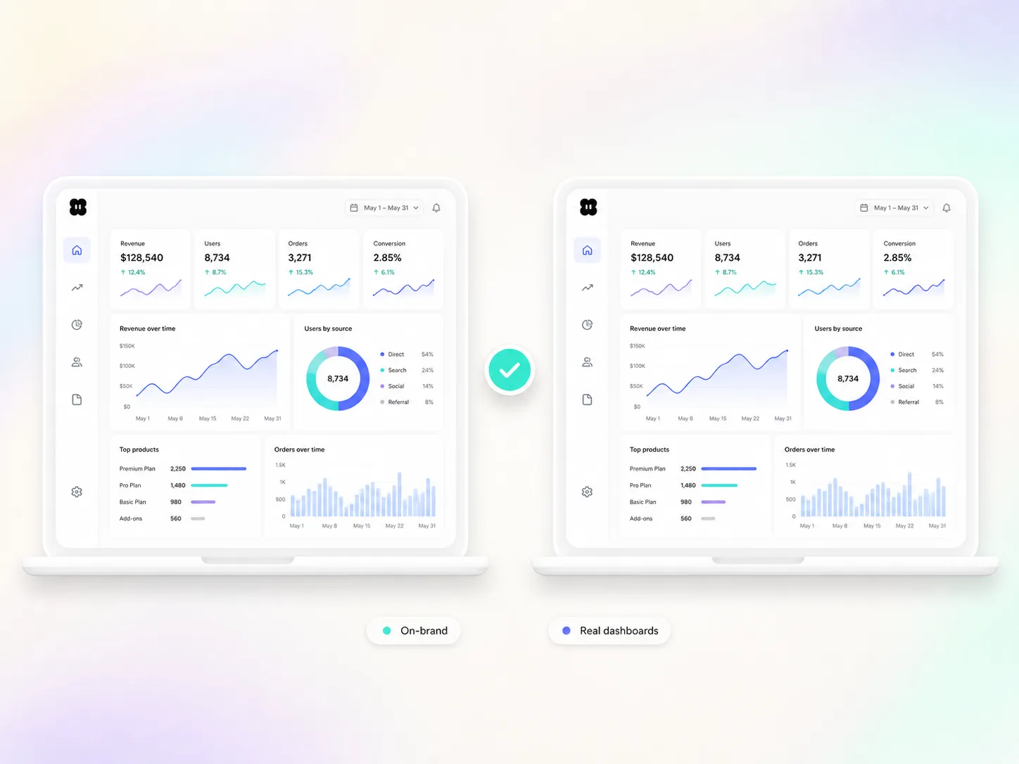A software interface staying visually consistent across every shot of a saas launch video