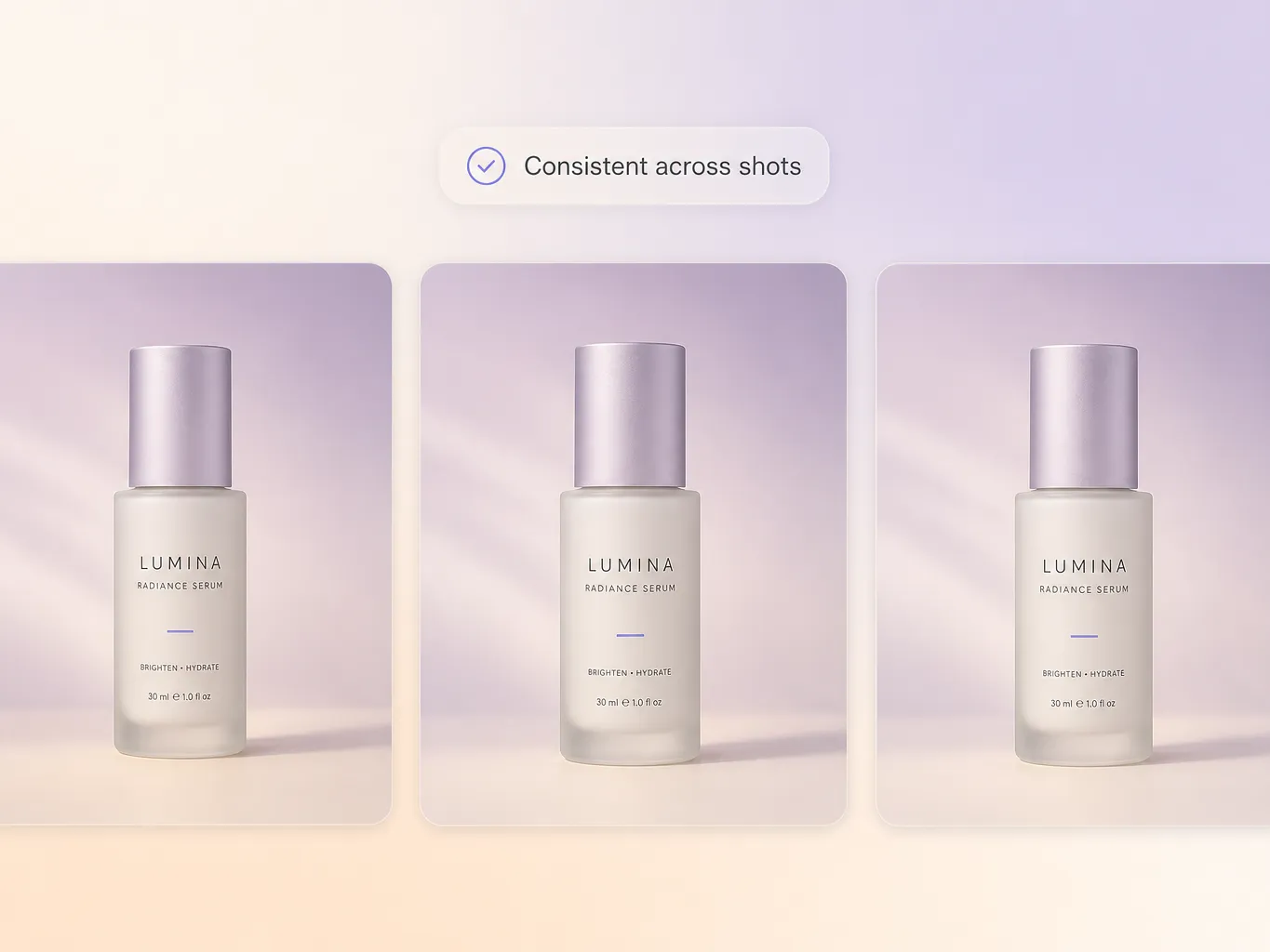 Hyperframe keeping a product consistent across shots of a product reveal video