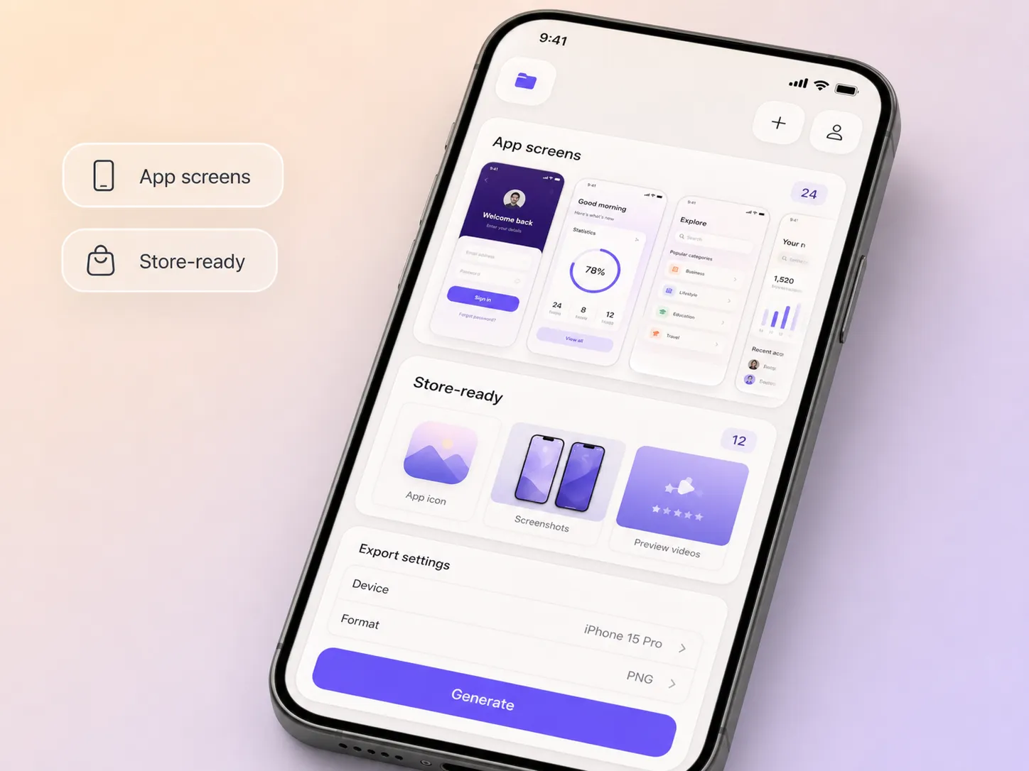 Pexo turning app screens into a polished app launch video