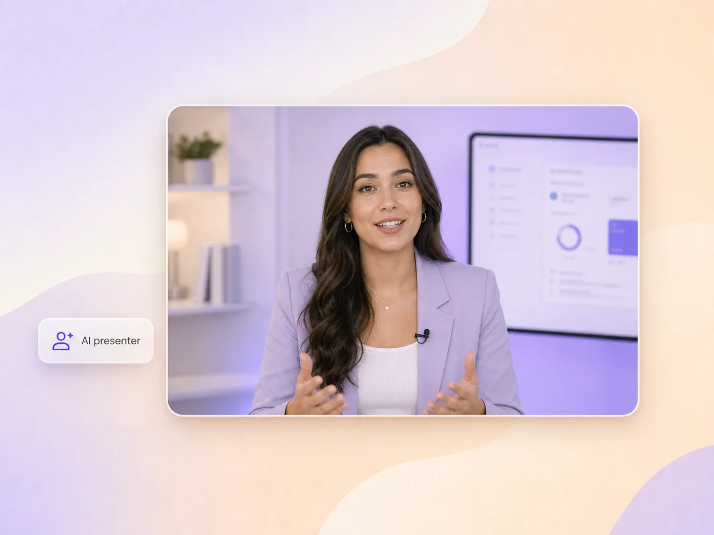 An AI avatar presenting a app launch video in the Pexo editor