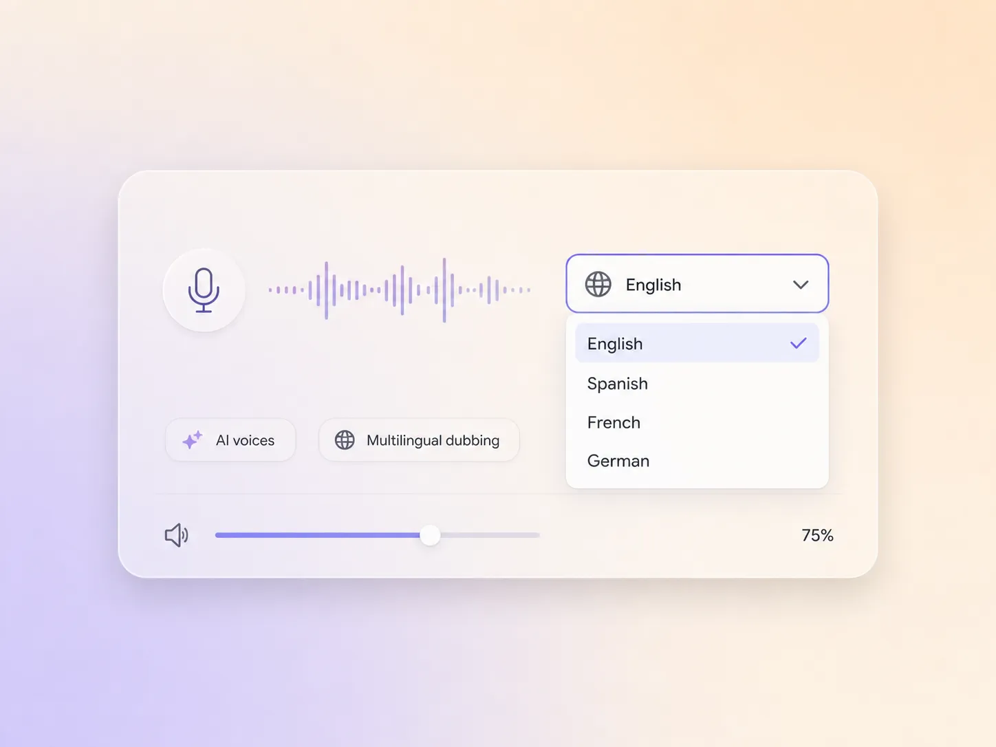 Pexo adding cloned narration and multilingual dubbing to a software launch video