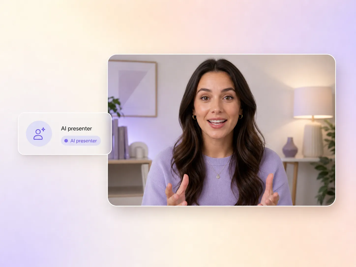 An AI avatar presenting a startup launch video in the Pexo editor