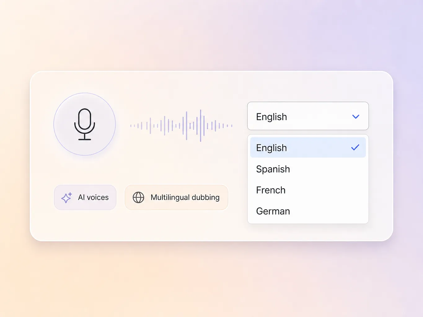 Pexo adding cloned narration and multilingual dubbing to a event launch video