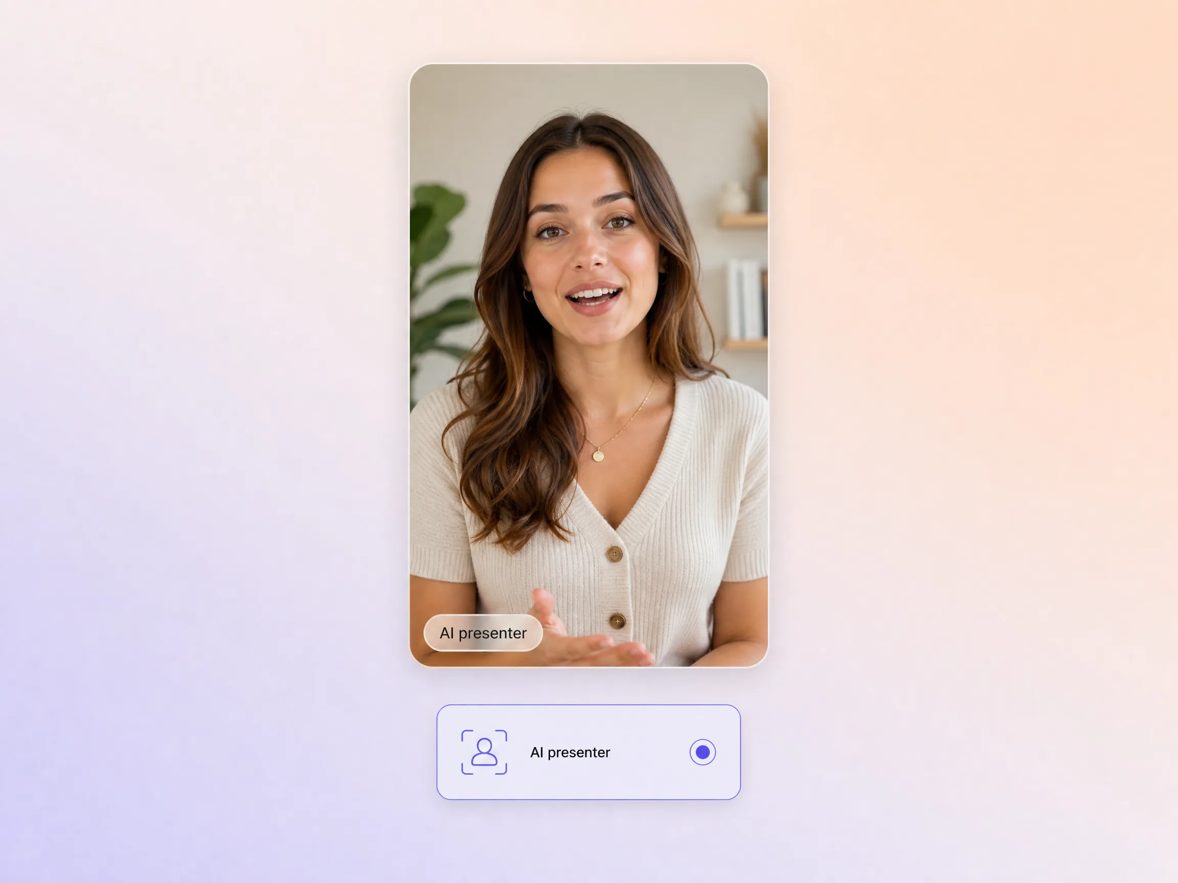 An AI avatar presenting a TikTok ad in the Pexo editor