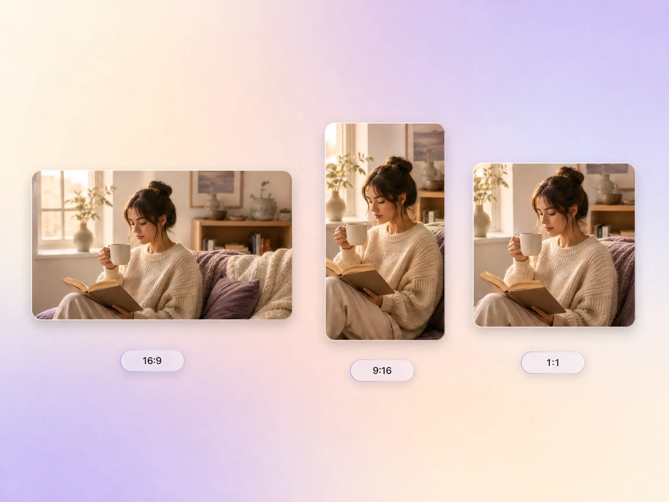 A short drama exported in 16:9, 9:16, and 1:1 formats up to 4K