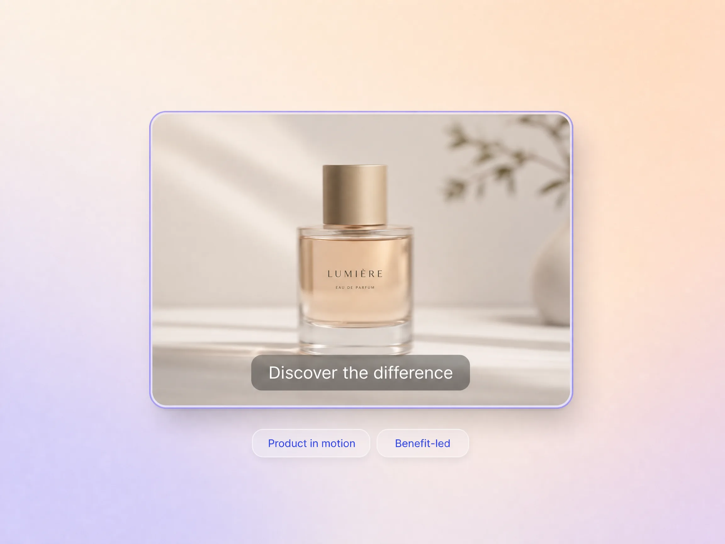 Pexo turning a product photo into a selling ad