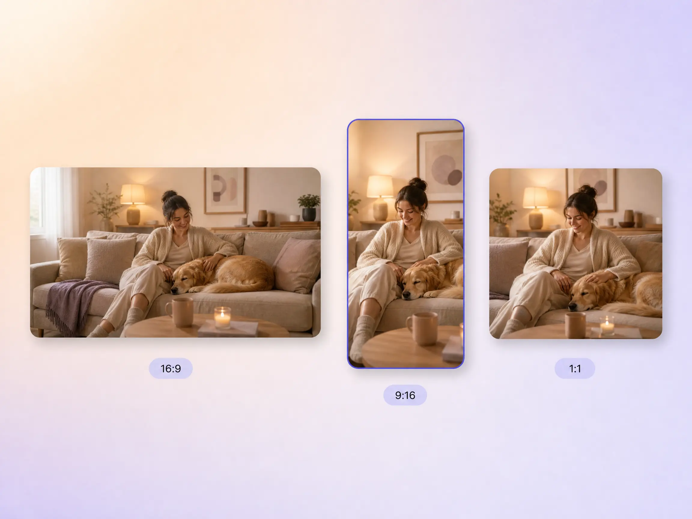 A TV commercial exported in 16:9, 9:16, and 1:1 formats up to 4K