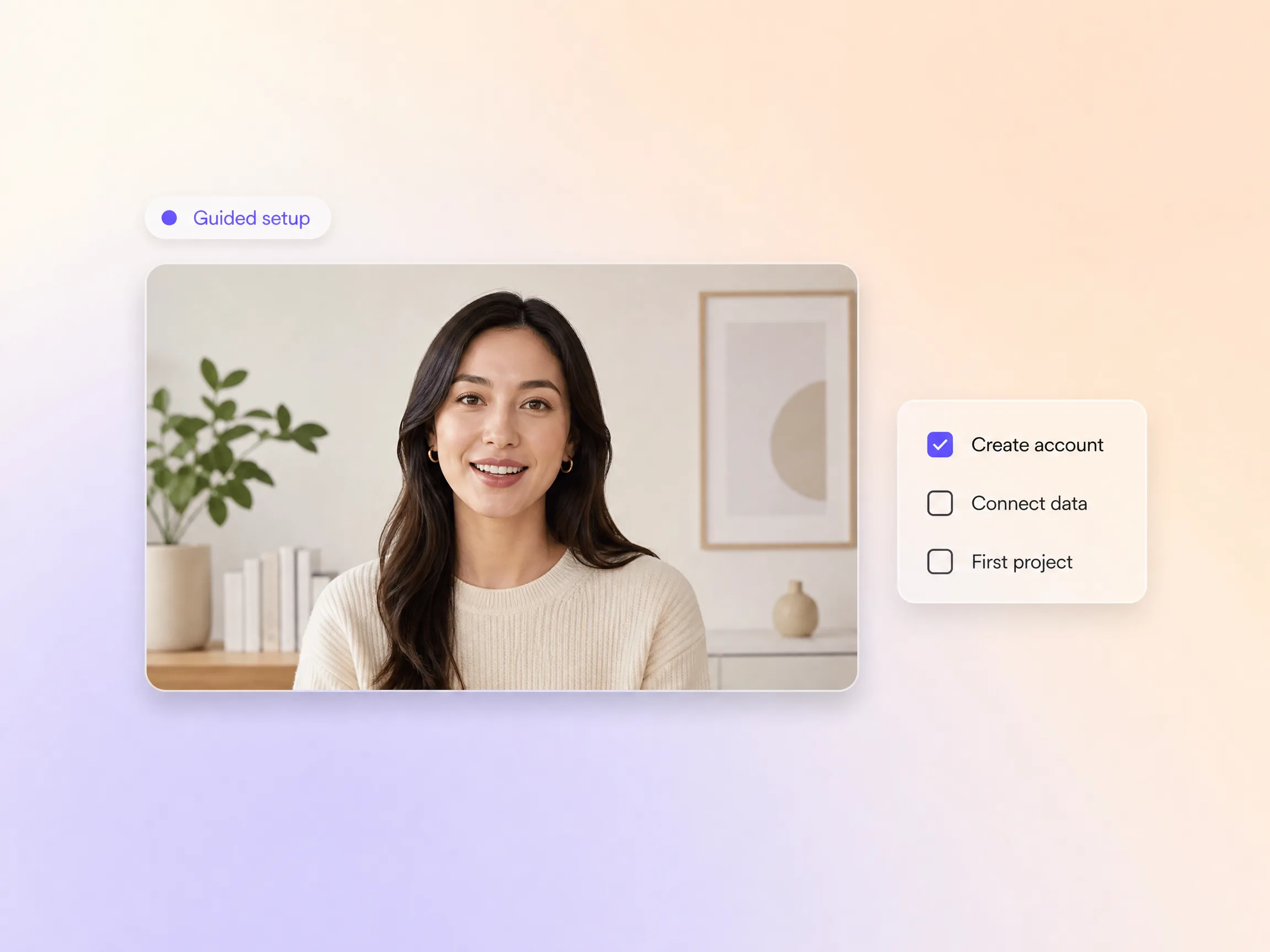 An onboarding video walking through a setup checklist