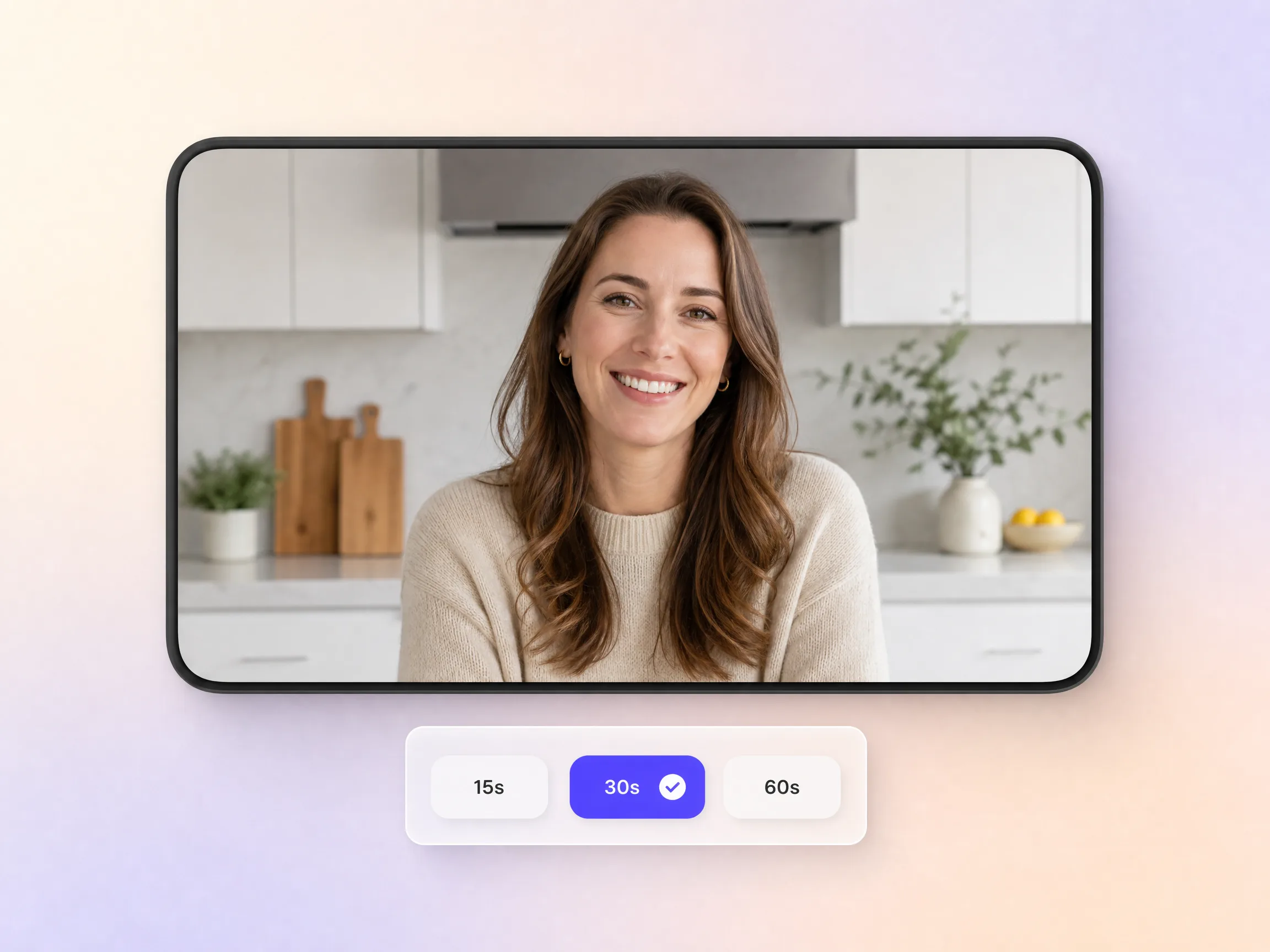 A commercial video cut to exact 15, 30, and 60 second broadcast spot lengths