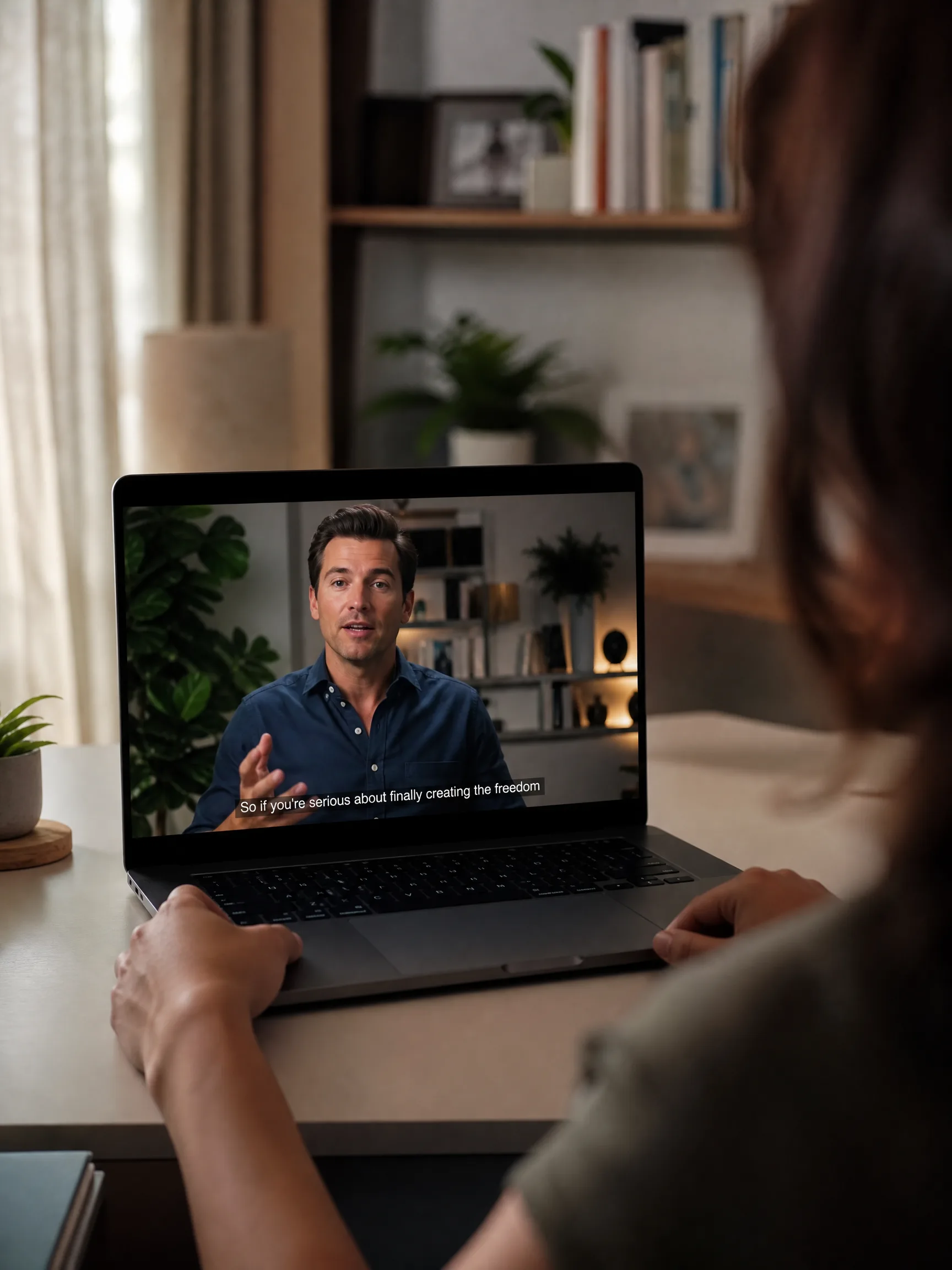 Video sales letter created with Pexo AI playing on a laptop for a prospect