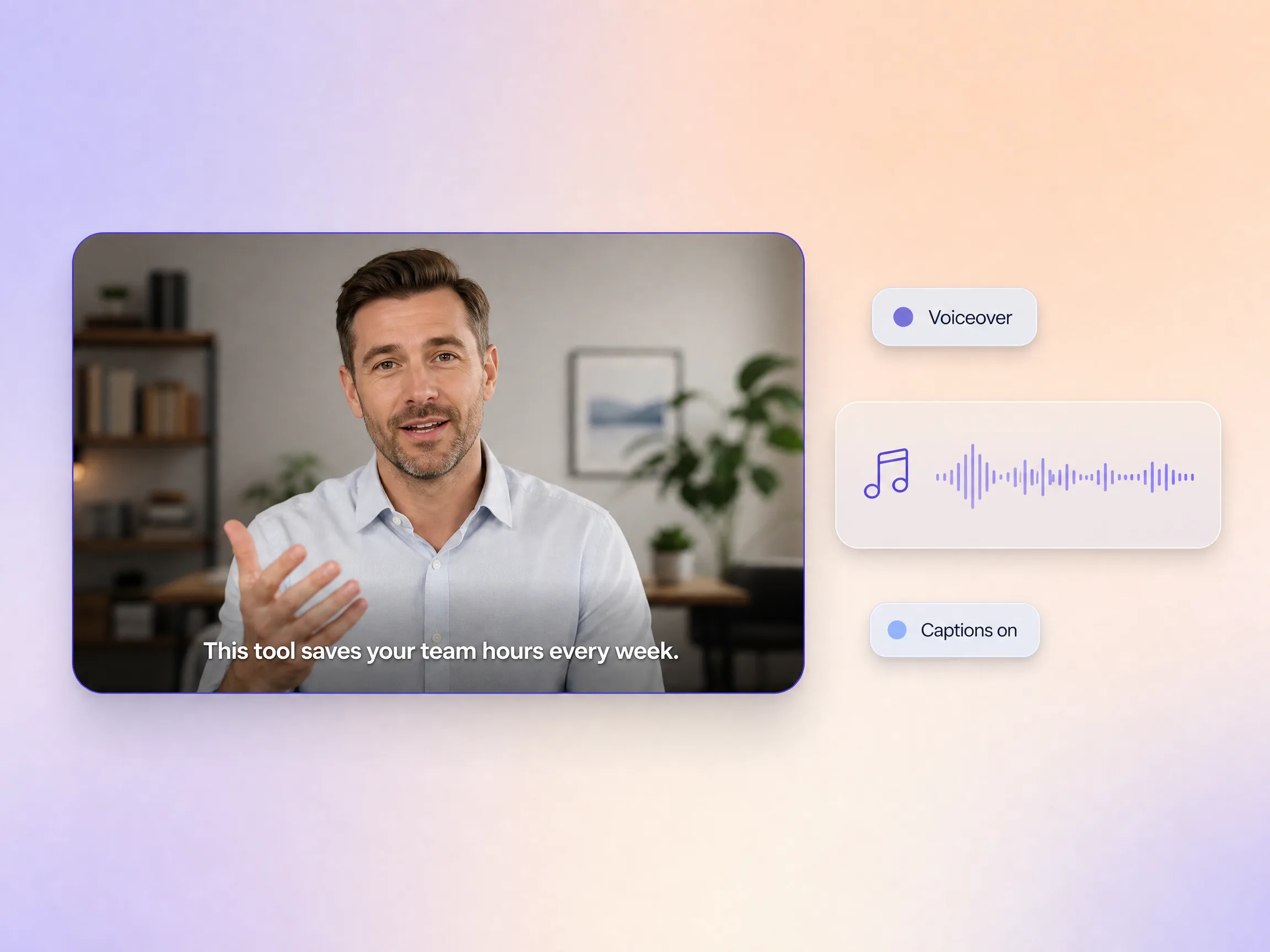 A video sales letter with voiceover and burned-in captions carrying the pitch