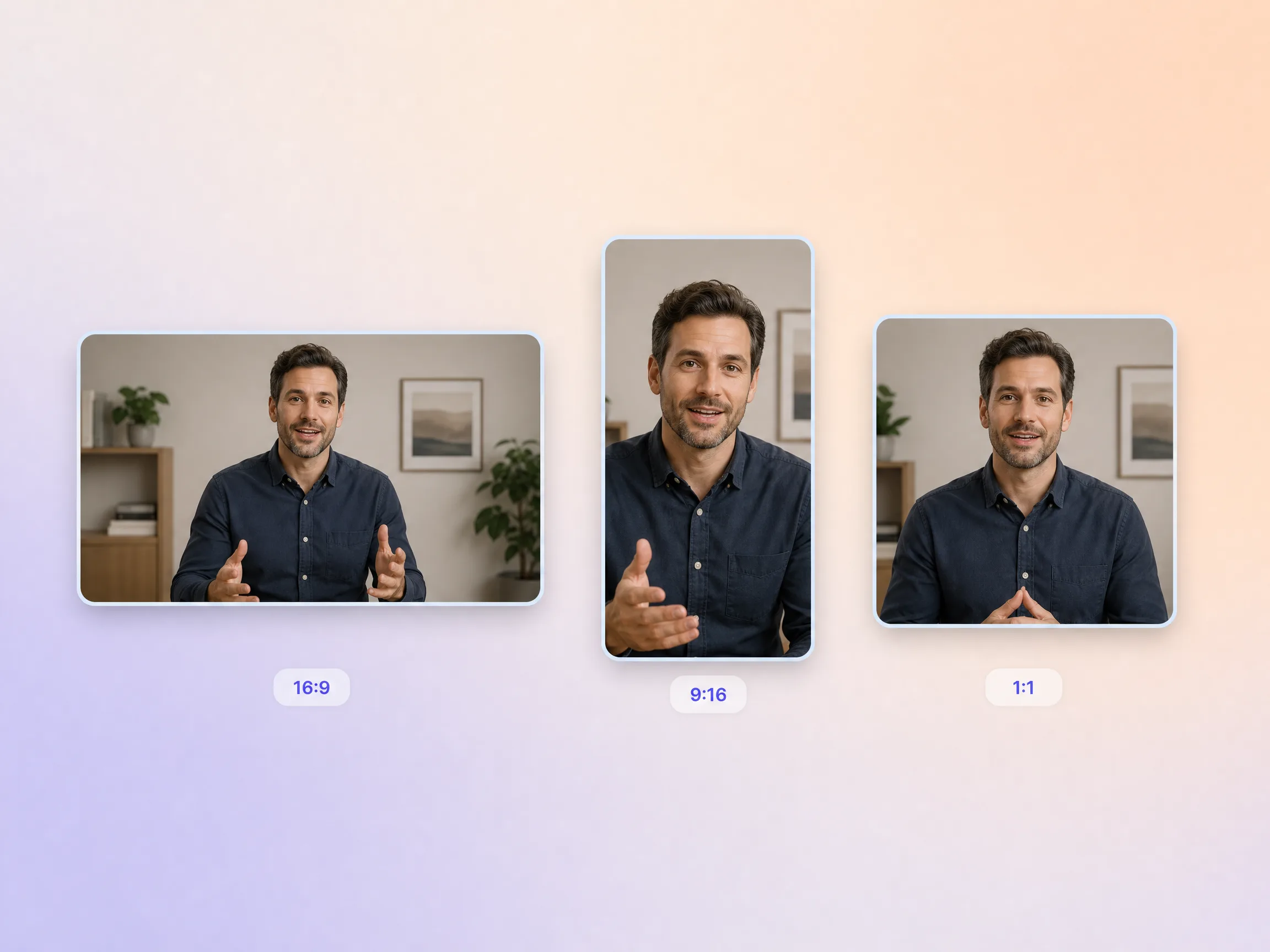 A video sales letter exported in 16:9, 9:16, and 1:1 formats up to 4K
