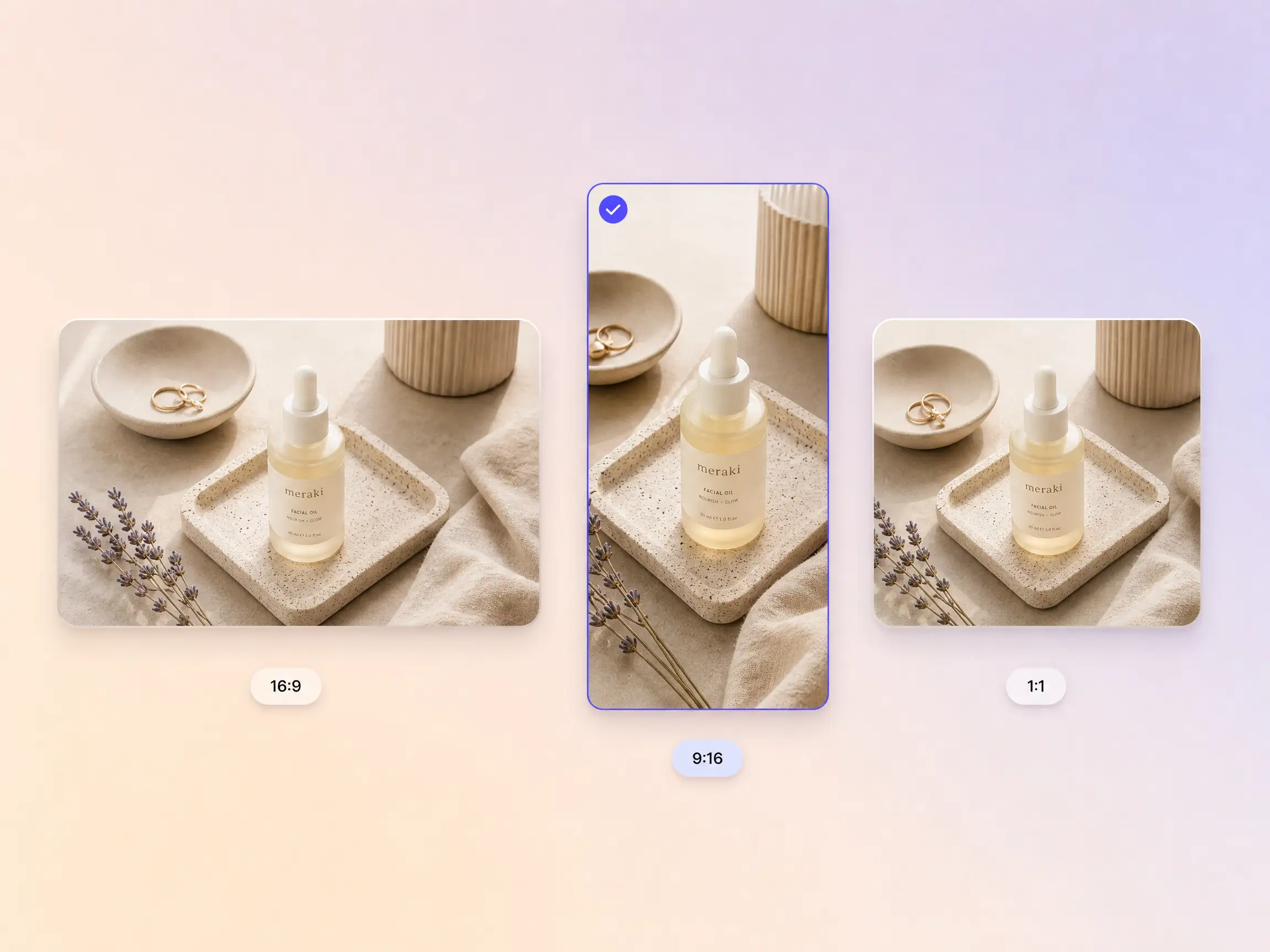 A shopify video exported in 16:9, 9:16, and 1:1 formats up to 4K