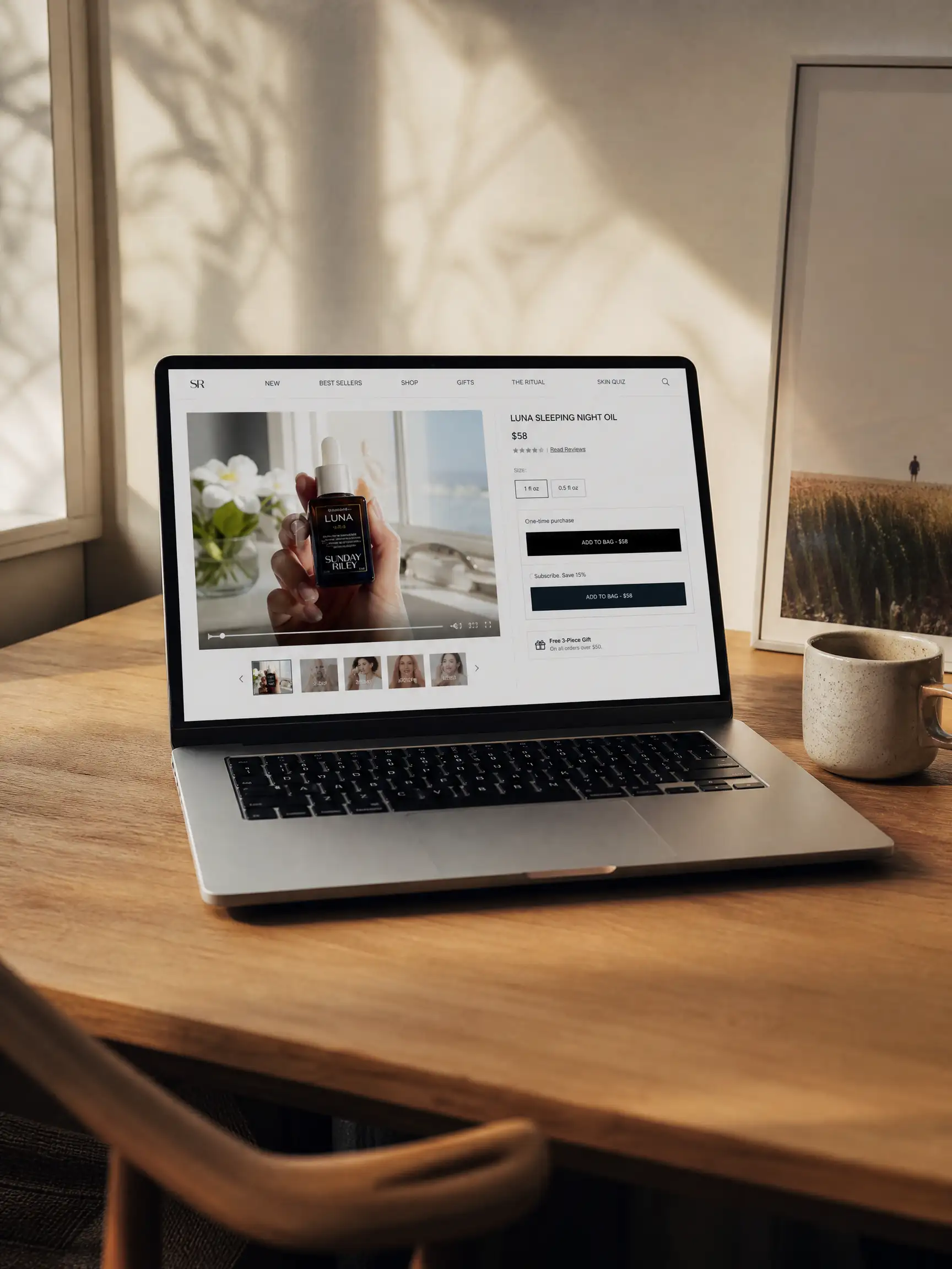 Ecommerce video created with Pexo AI playing on a product page for an online store
