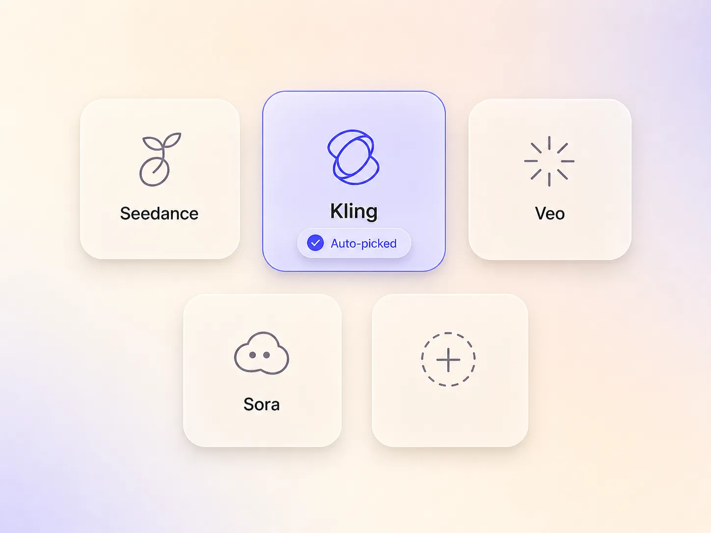 Pexo automatically selecting the best AI model for a teaser trailer
