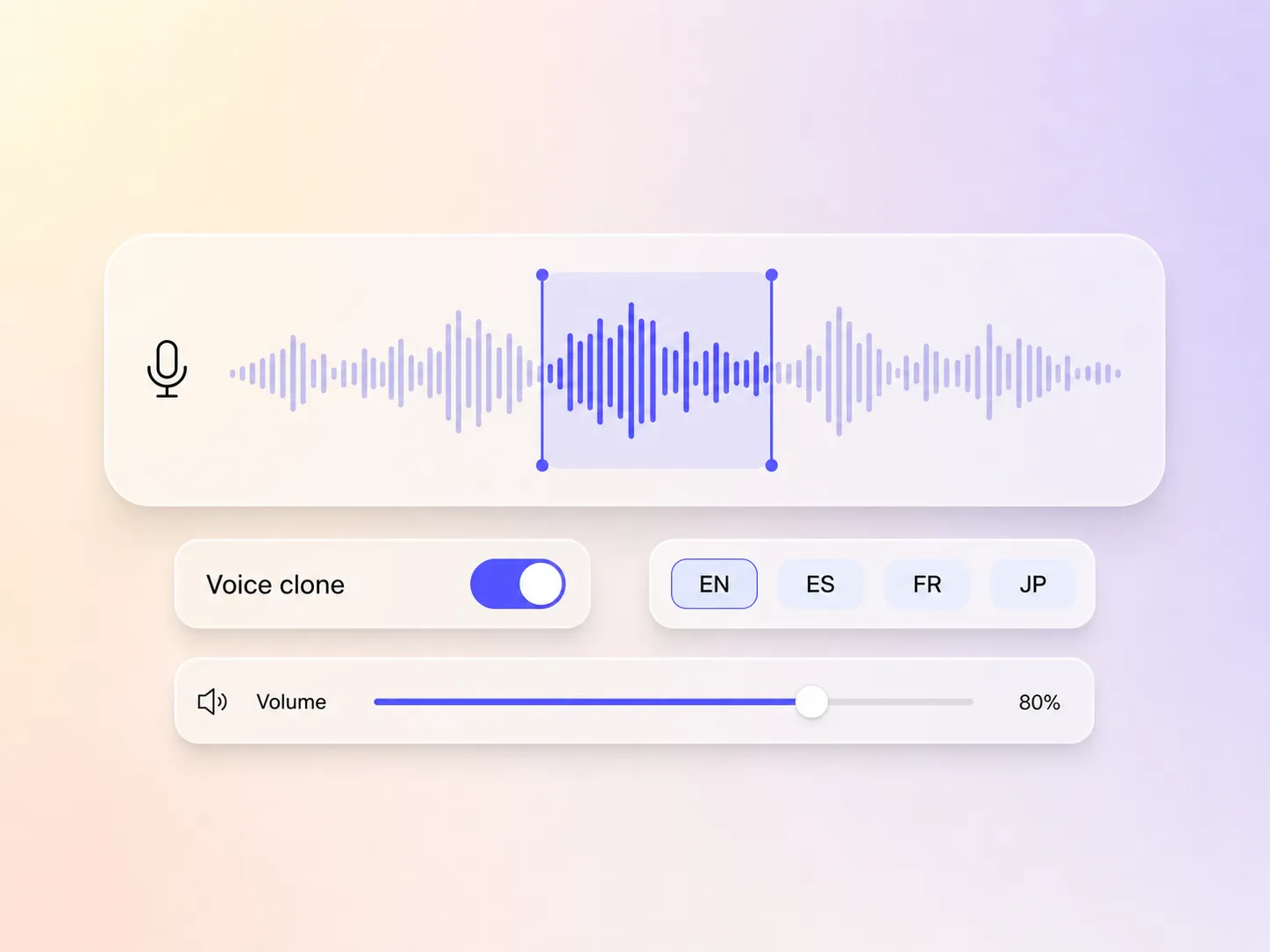 Pexo adding cloned narration and multilingual dubbing to a story video