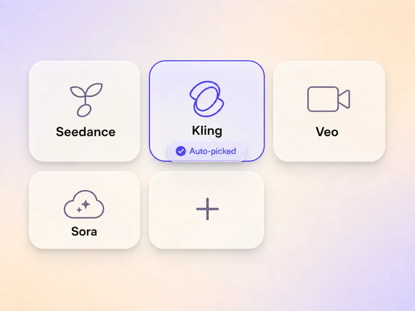 Pexo automatically selecting the best AI model for a animated short film