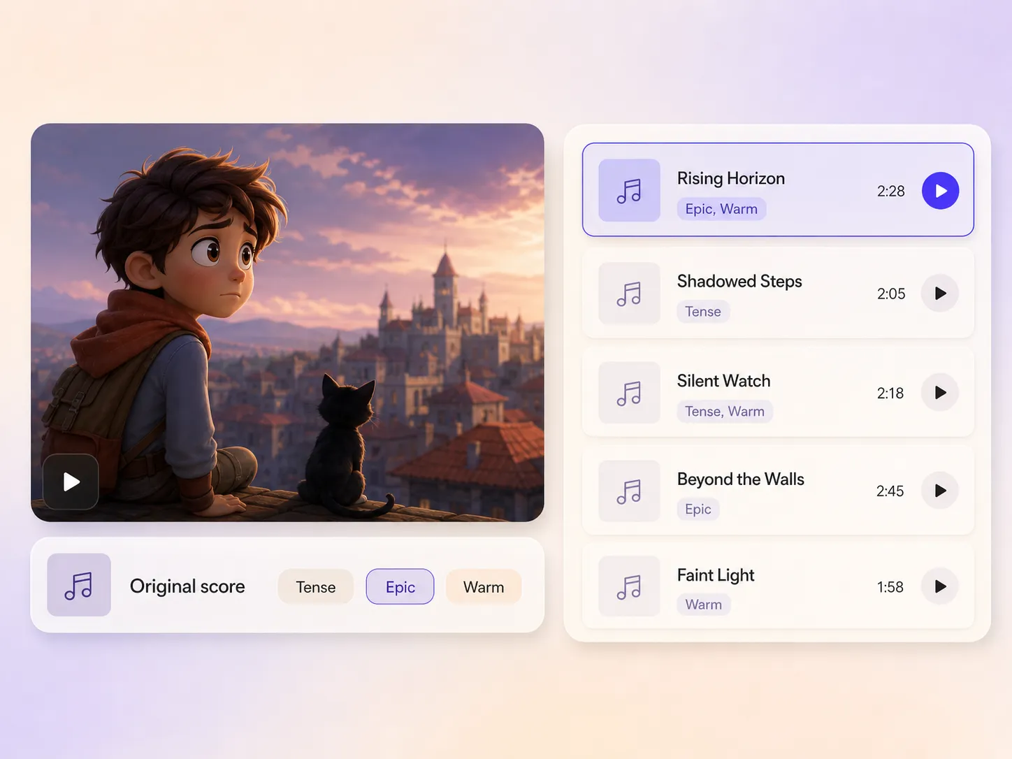 Pexo composing an original soundtrack for a animated short film