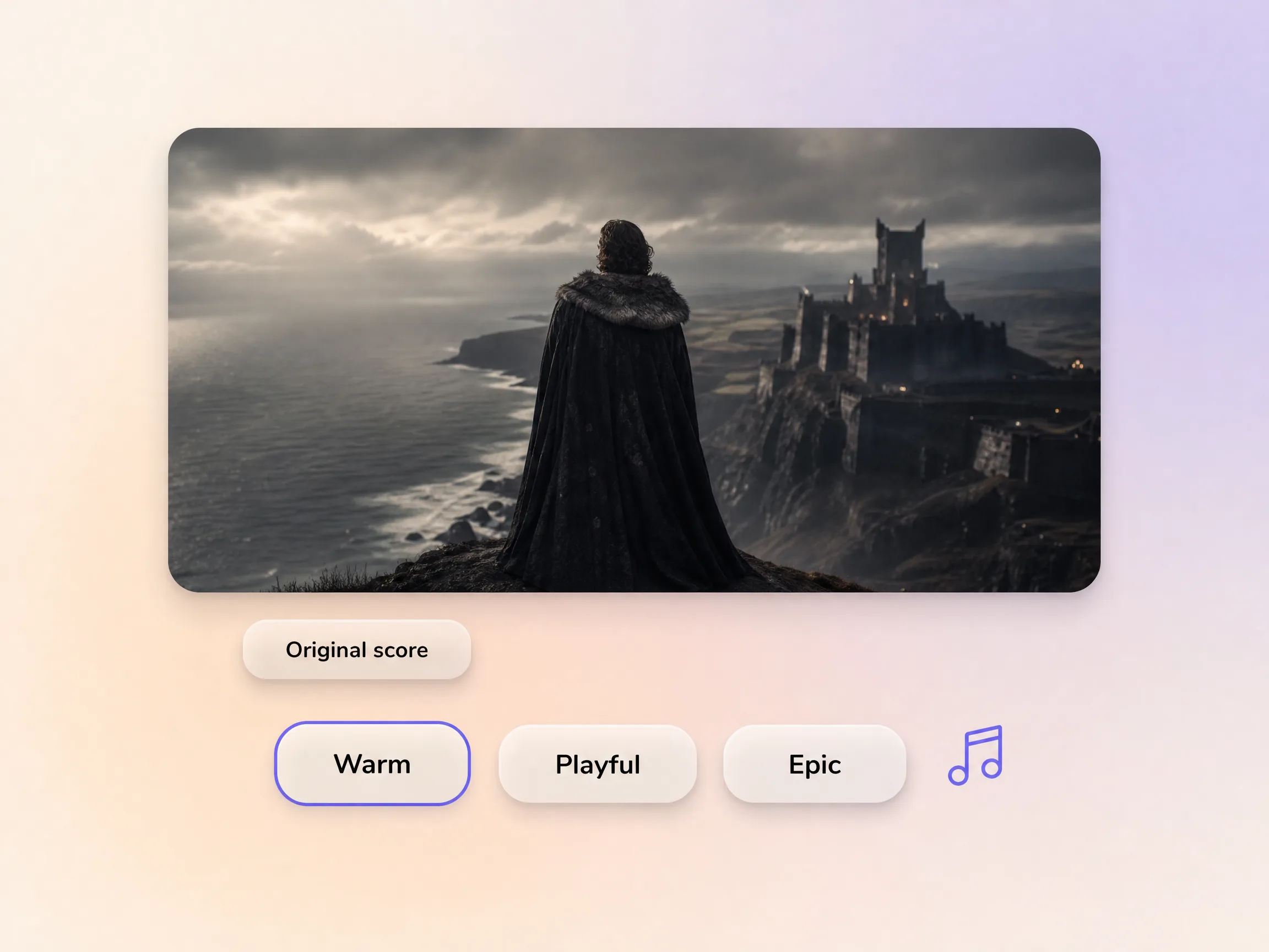 Original AI generated film score being matched to scenes of an ai movie in Pexo