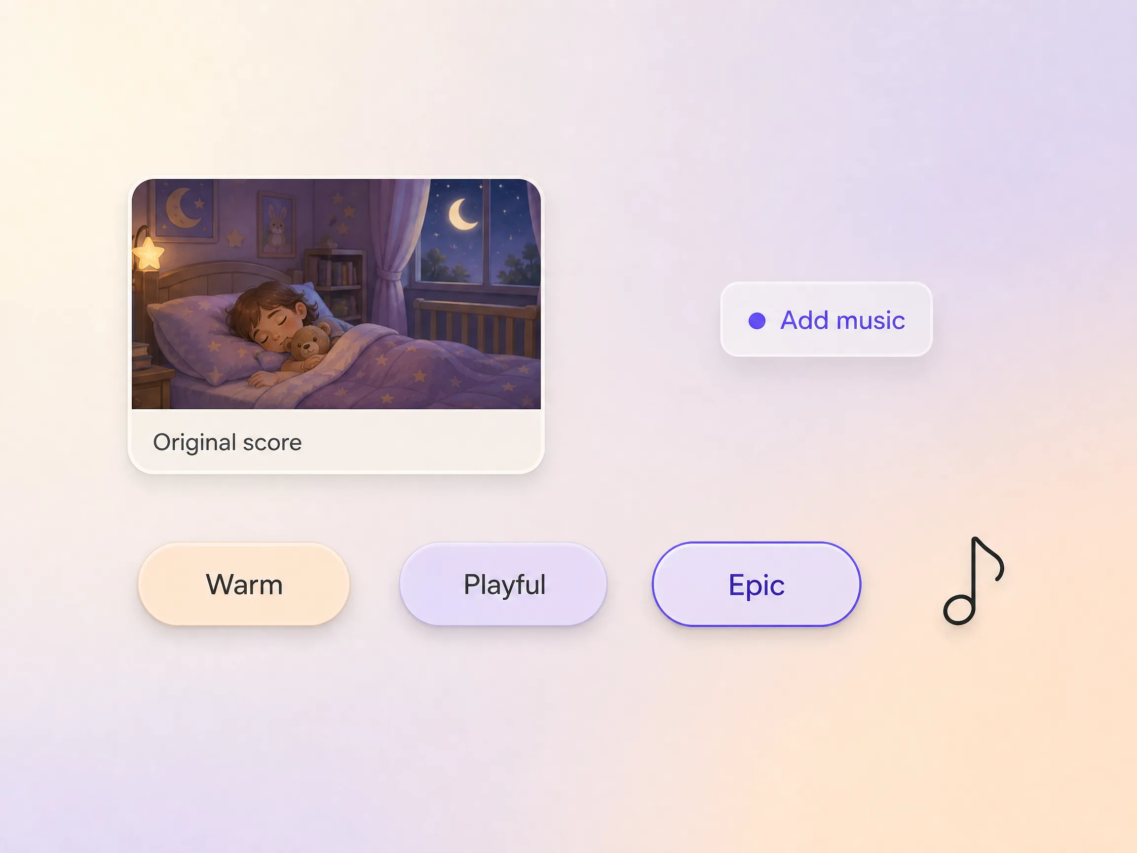 Pexo composing an original soundtrack for a bedtime story video