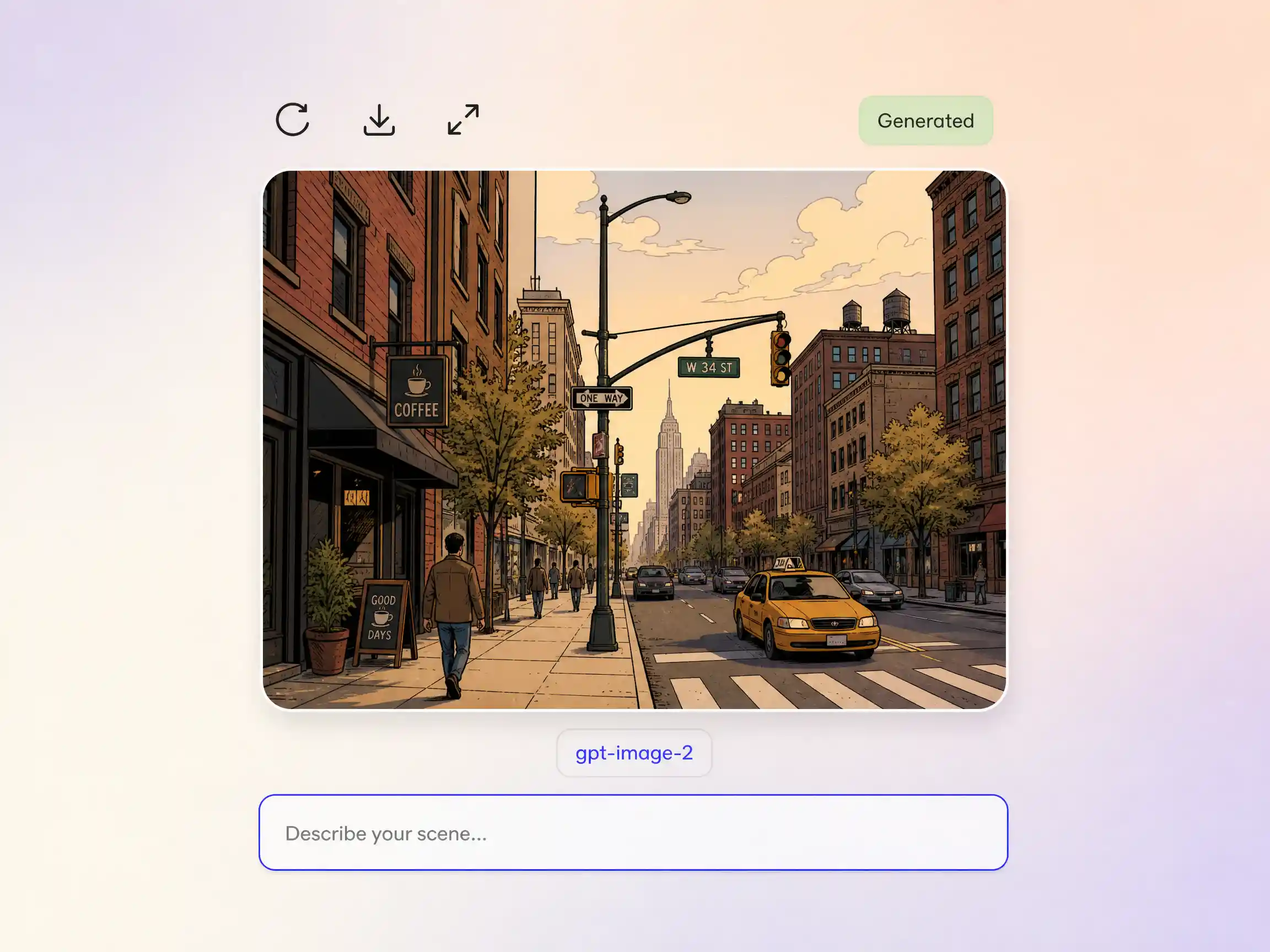 Pexo generating a custom image and animating it into a comic video