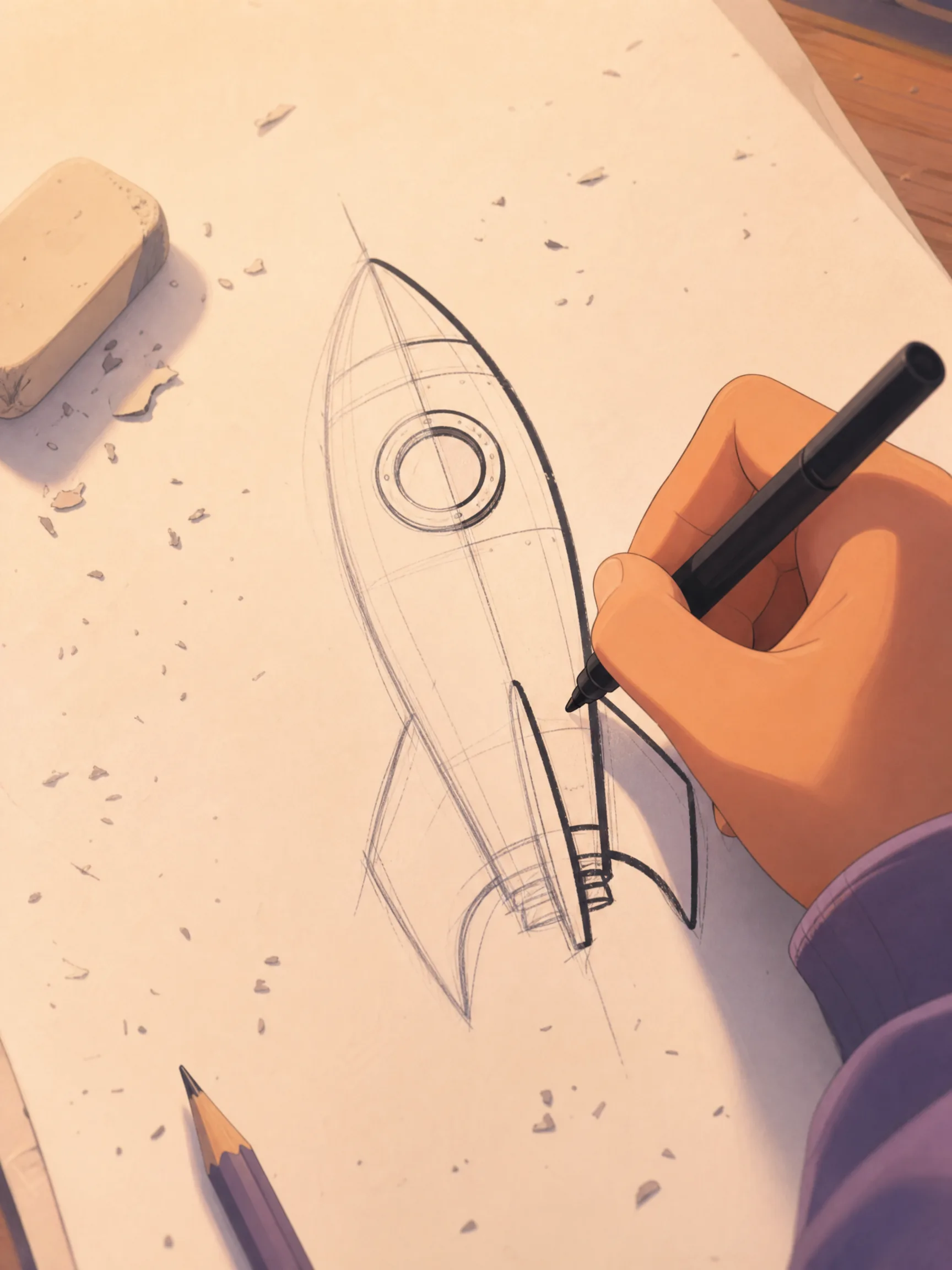 Hand-drawn sketch video created with Pexo AI showing a marker illustration mid-draw