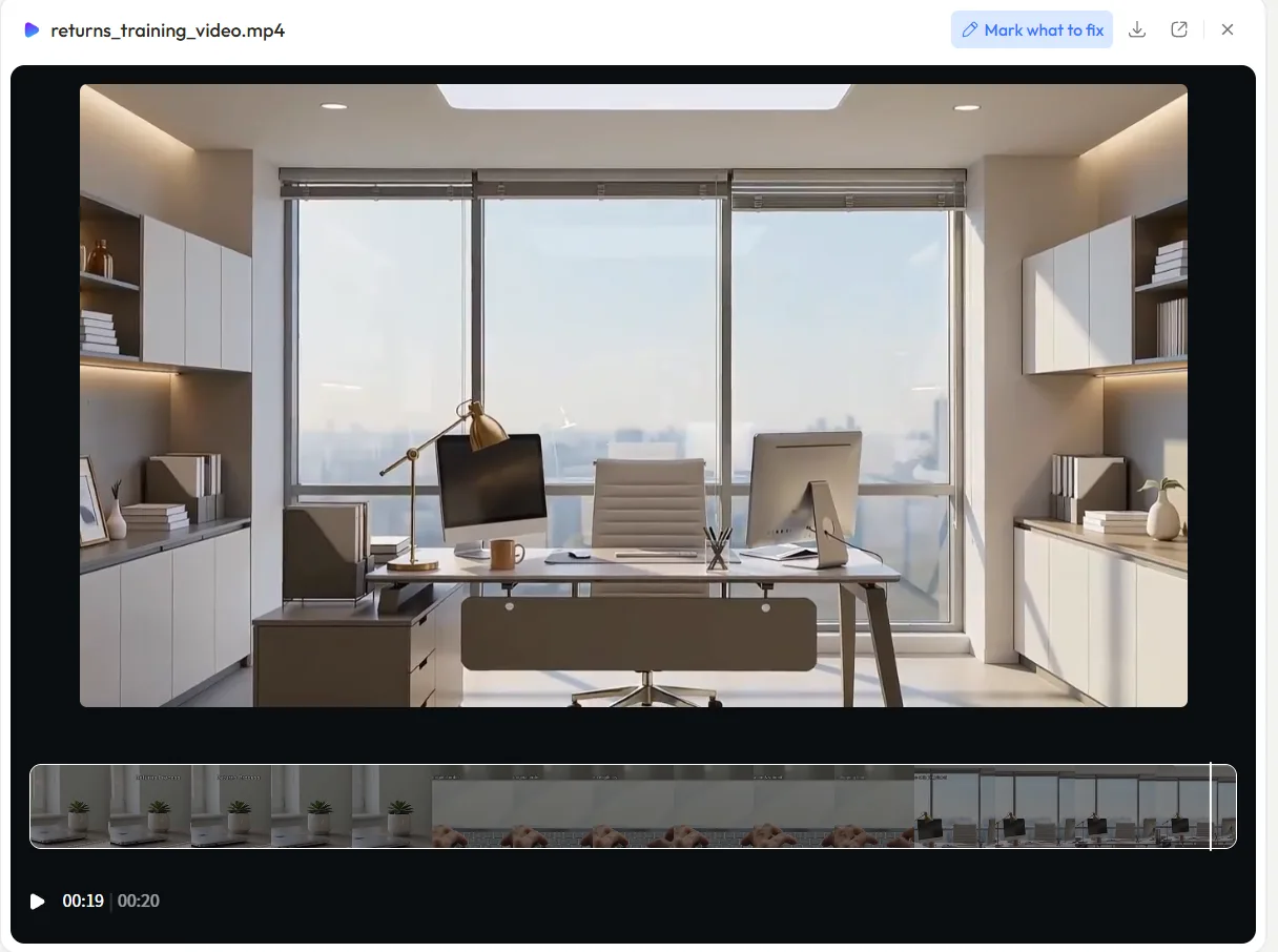 The finished onboarding video delivered by Pexo, ready to download