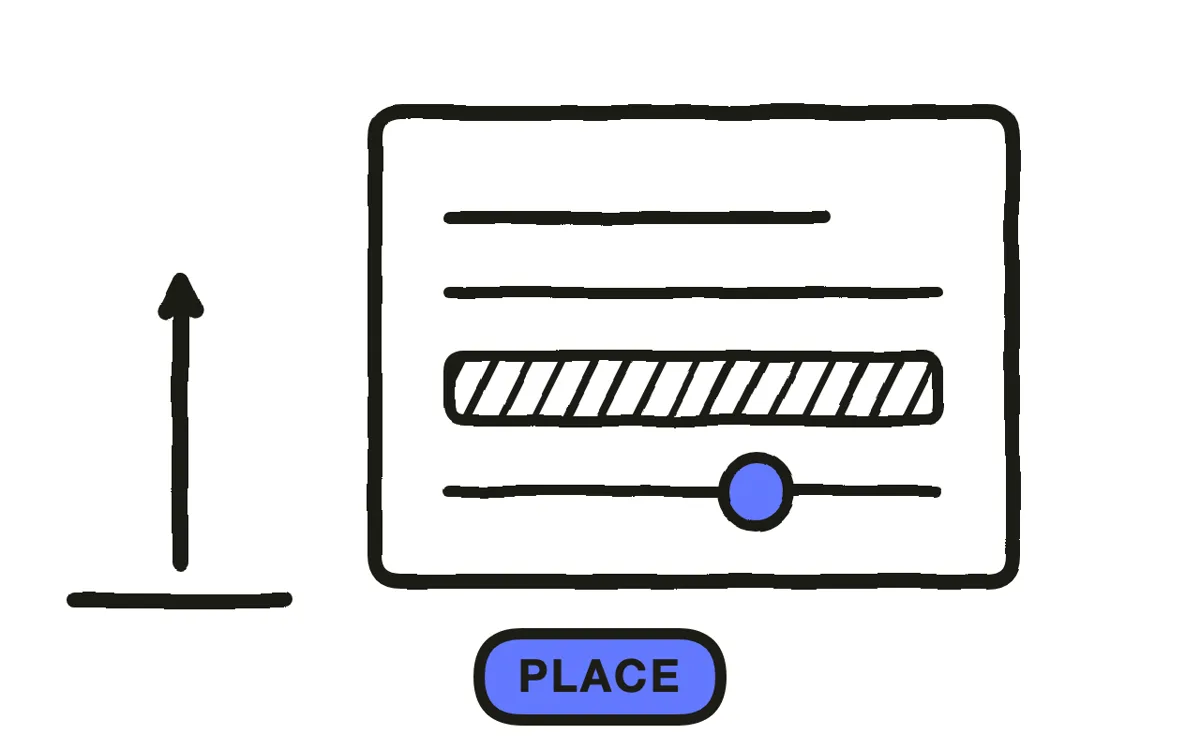A hand-drawn export dialog with two options labeled Docs and Product Page