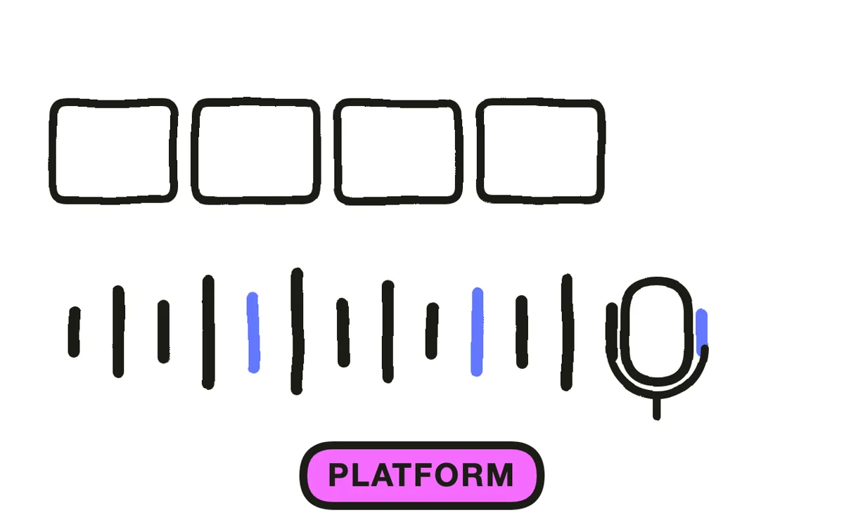 A hand-drawn frame with two large tappable choice buttons