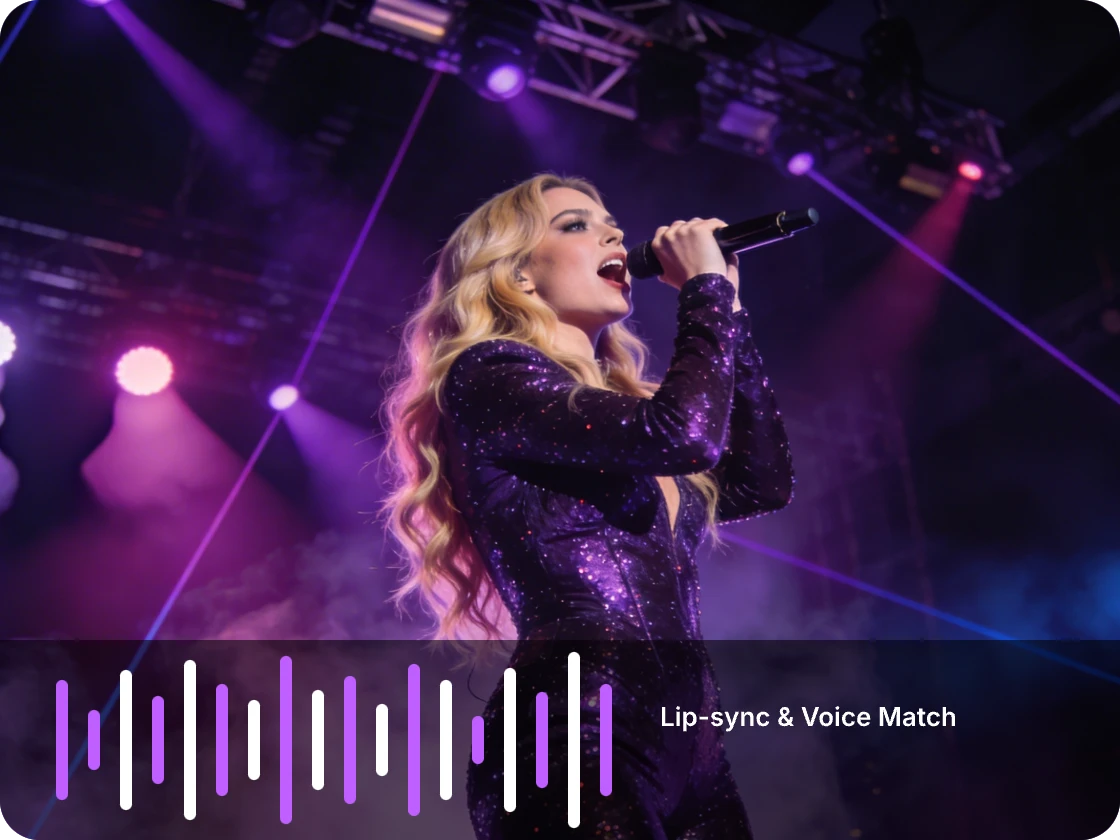 Audio & Lip-sync — AI video by Pexo